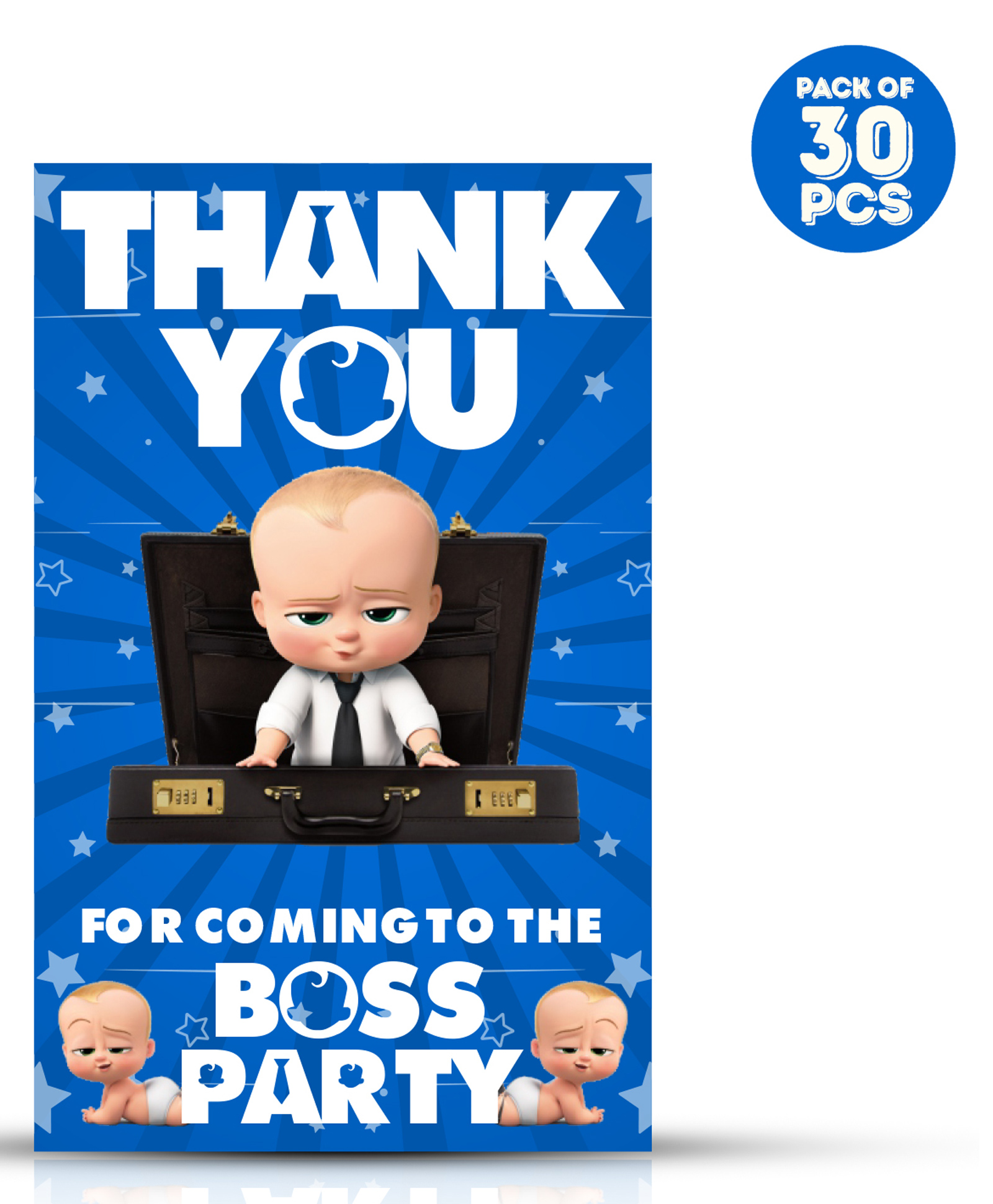 Zyozi Boss Baby Thank You for Coming Gift Tags for Birthday- Pack of  30