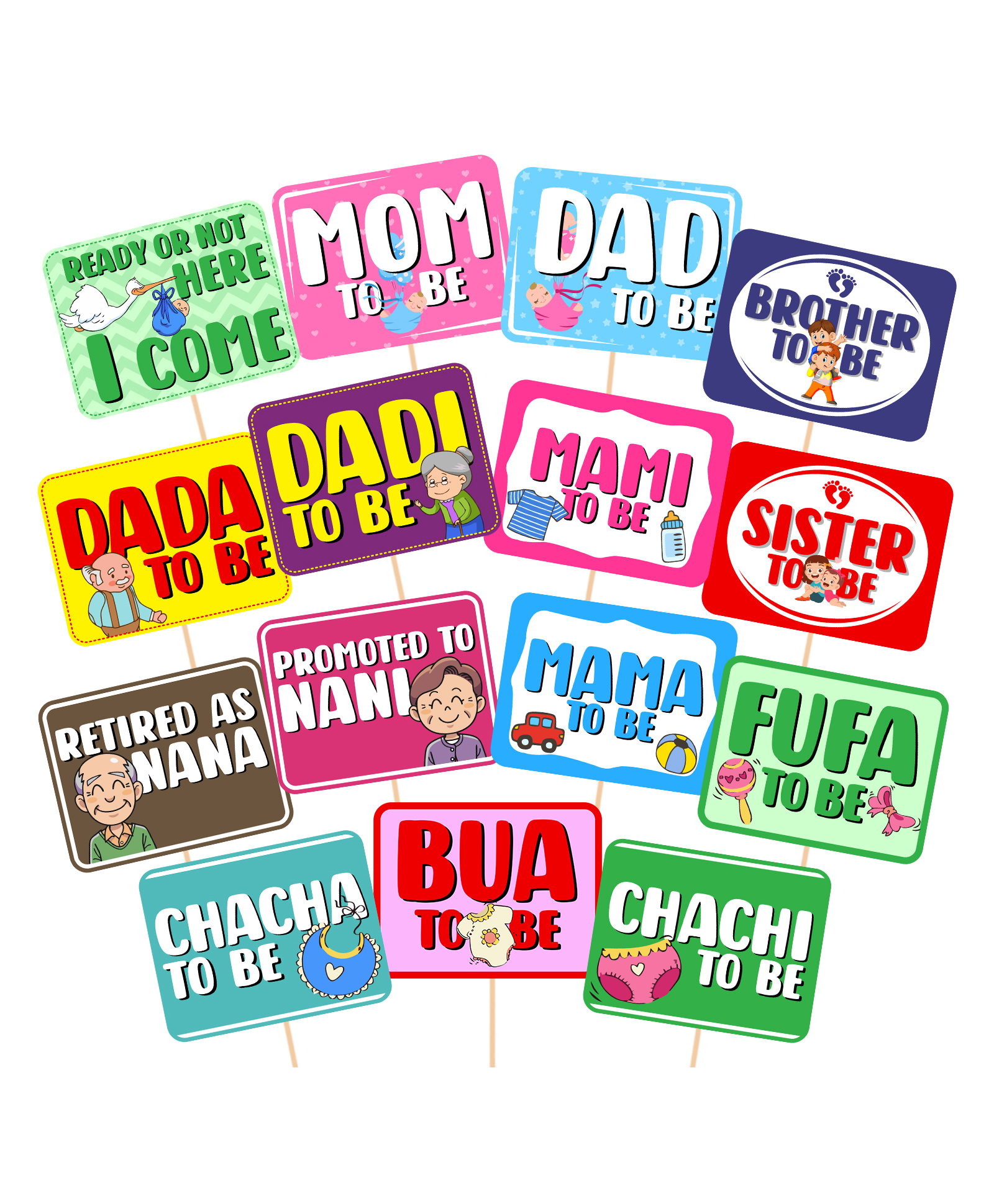 Zyozi Photo Booth for Mom to Be Shoot Multicolor - Pack of 15-picture-2