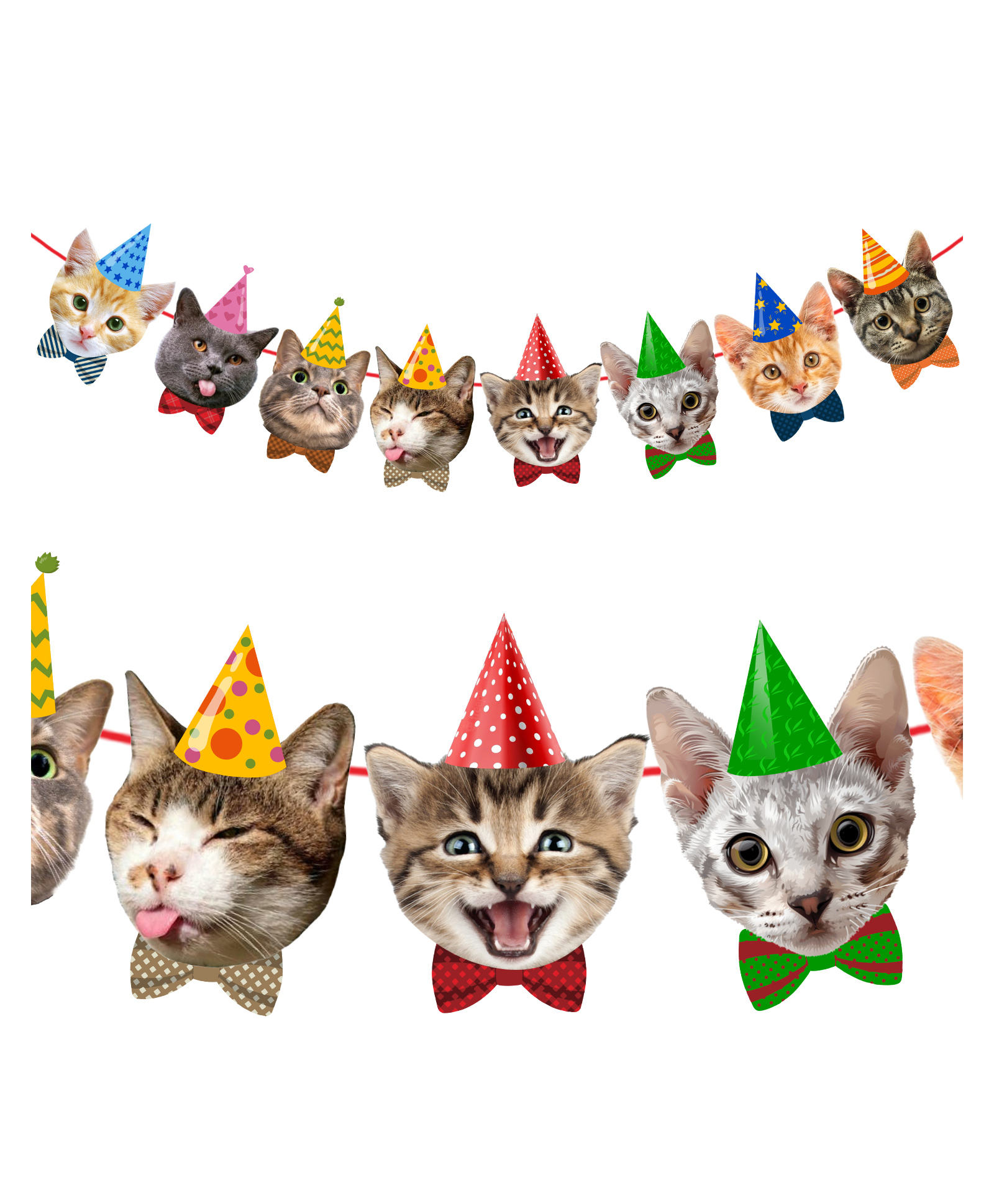 Zyozi Kitty Theme Party Bunting Decoration Multi Colour - Length 243 cm-image-18