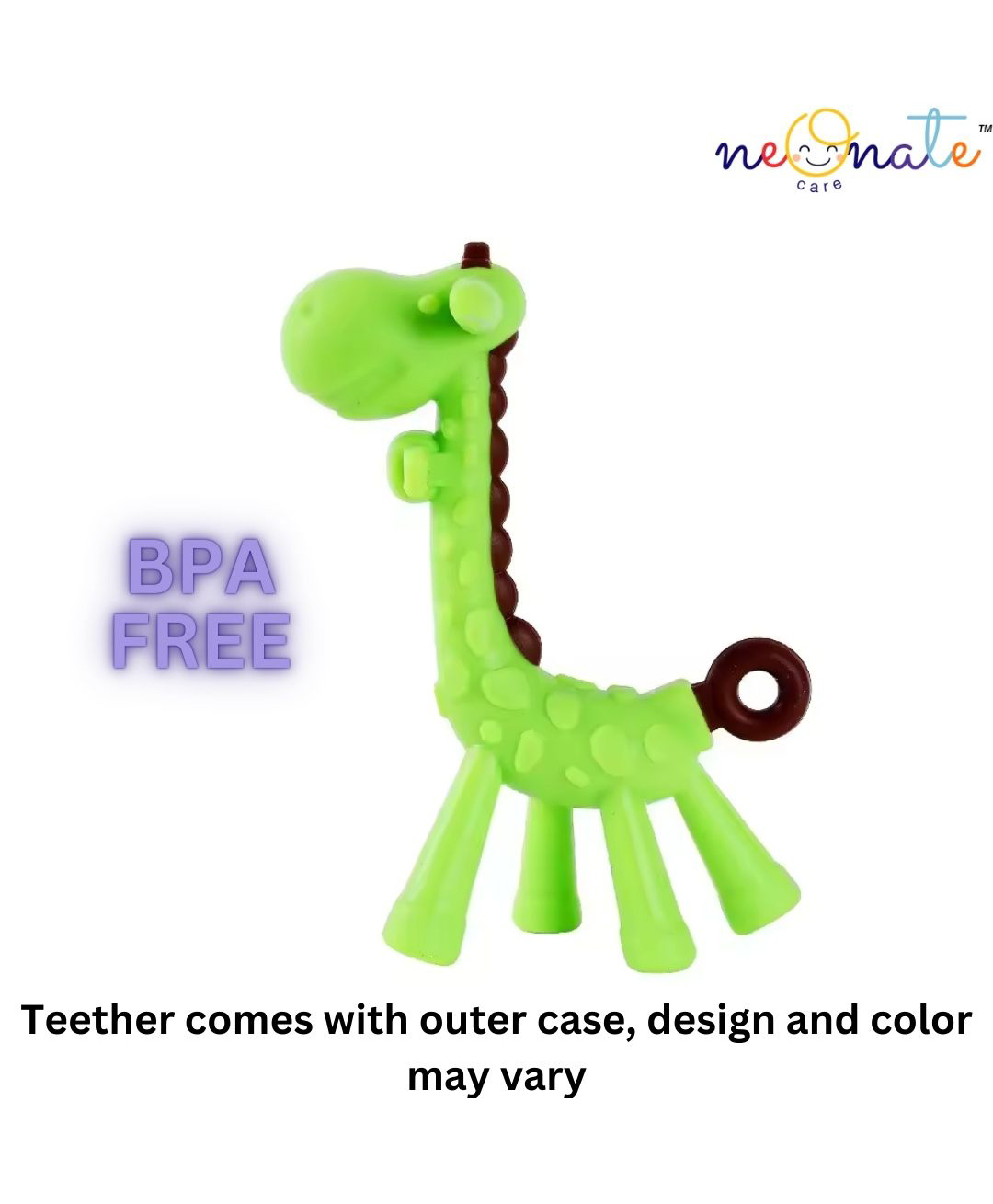 neonatecare Neonate Care BPA Free, Flexible, Soft Silicone Giraffe Shape Teether Suitable from 3 Months to 3 Years (Green)-picture-38