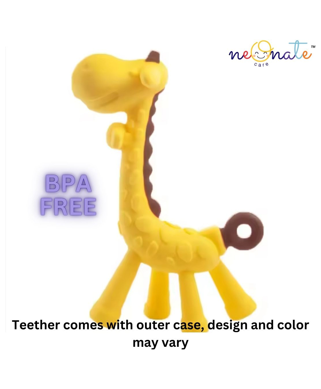 neonatecare Neonate Care BPA Free, Flexible, Soft Silicone Giraffe Shape Teether Suitable from 3 Months to 3 Years (Yellow)-picture-39