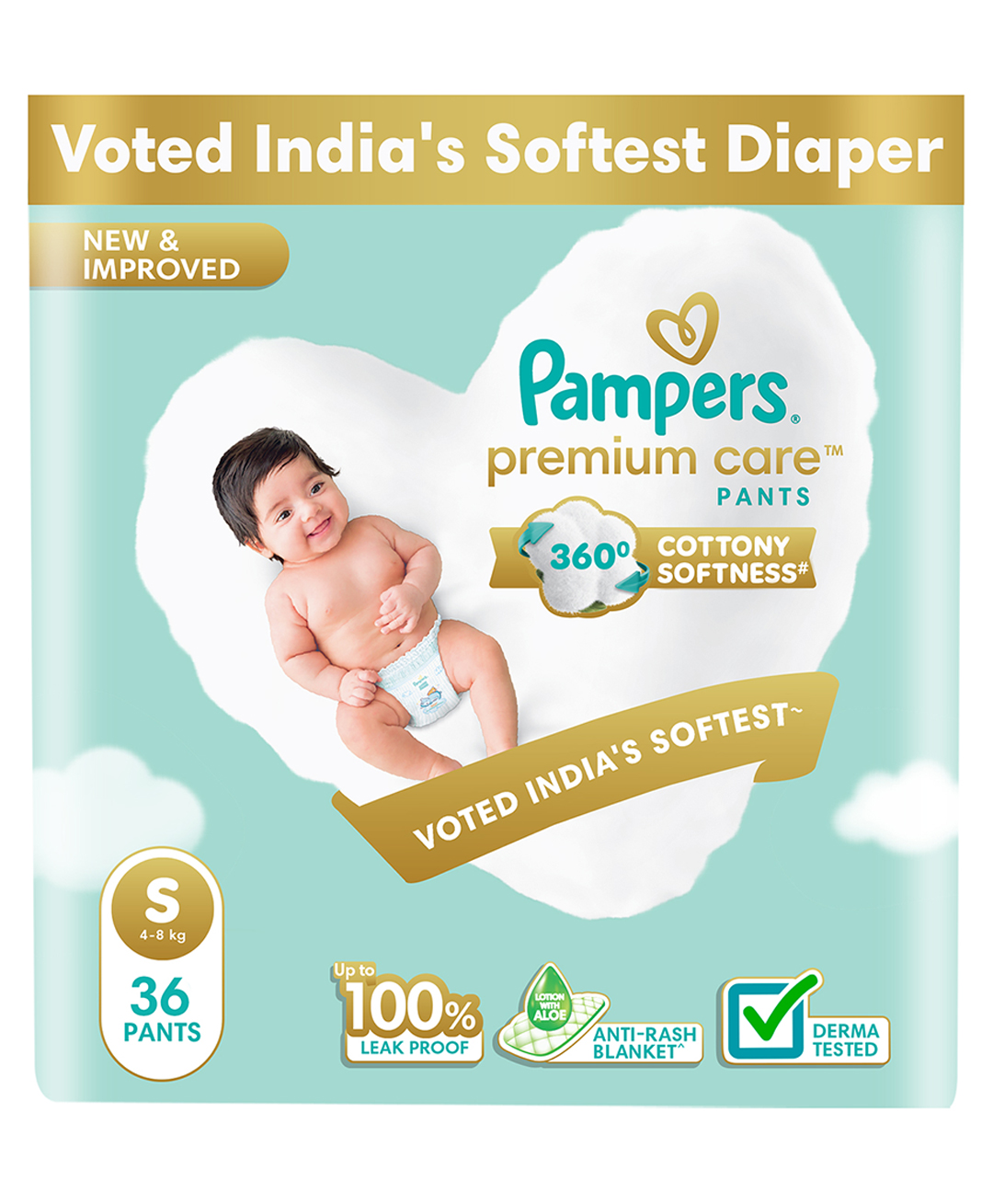 Pampers Premium Care Small Size Softest Ever Baby Diaper Pants - 36 Pieces-picture-45