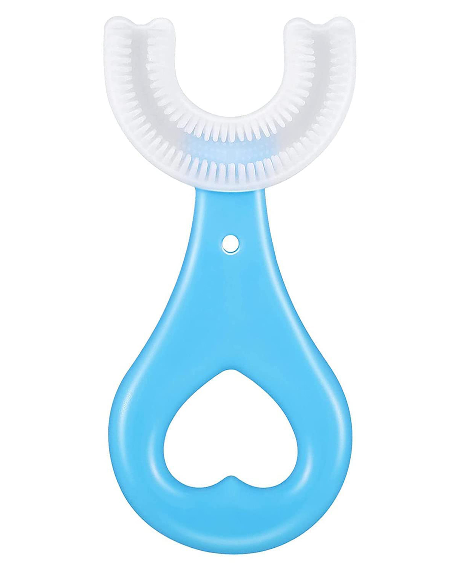 Fantasy India U Shaped Toothbrush Manual Whitening Toothbrush Silicone Brush Head - Blue-image-32