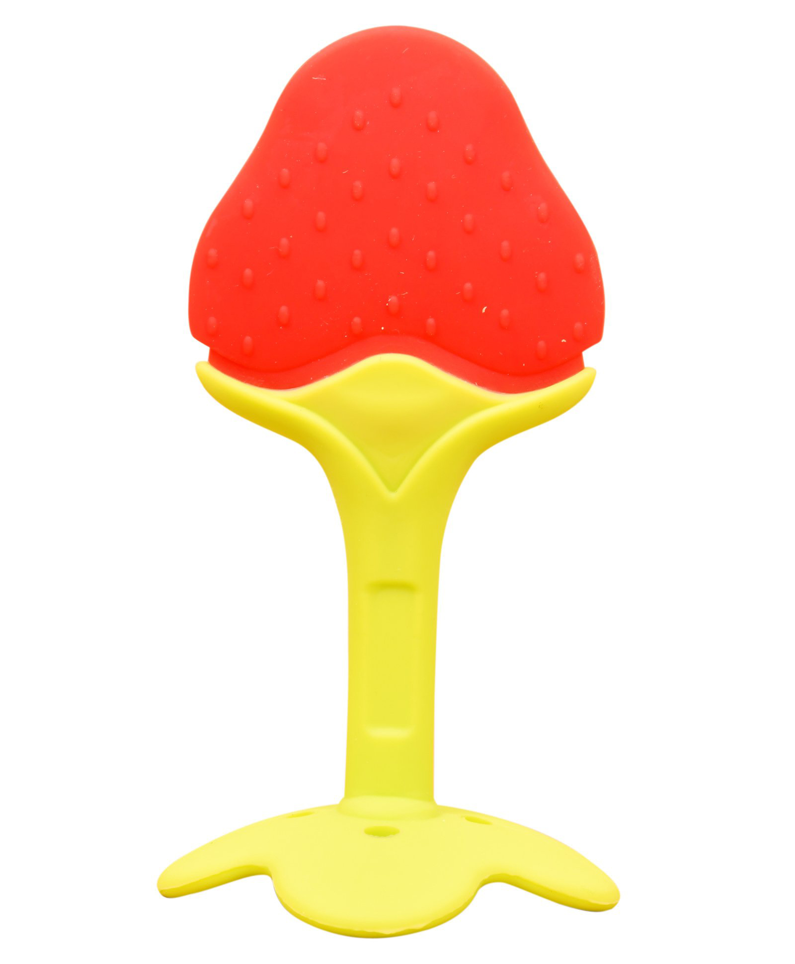 FANTASY INDIA Baby Silicone Teether Strawberry Shape - Red-image-0