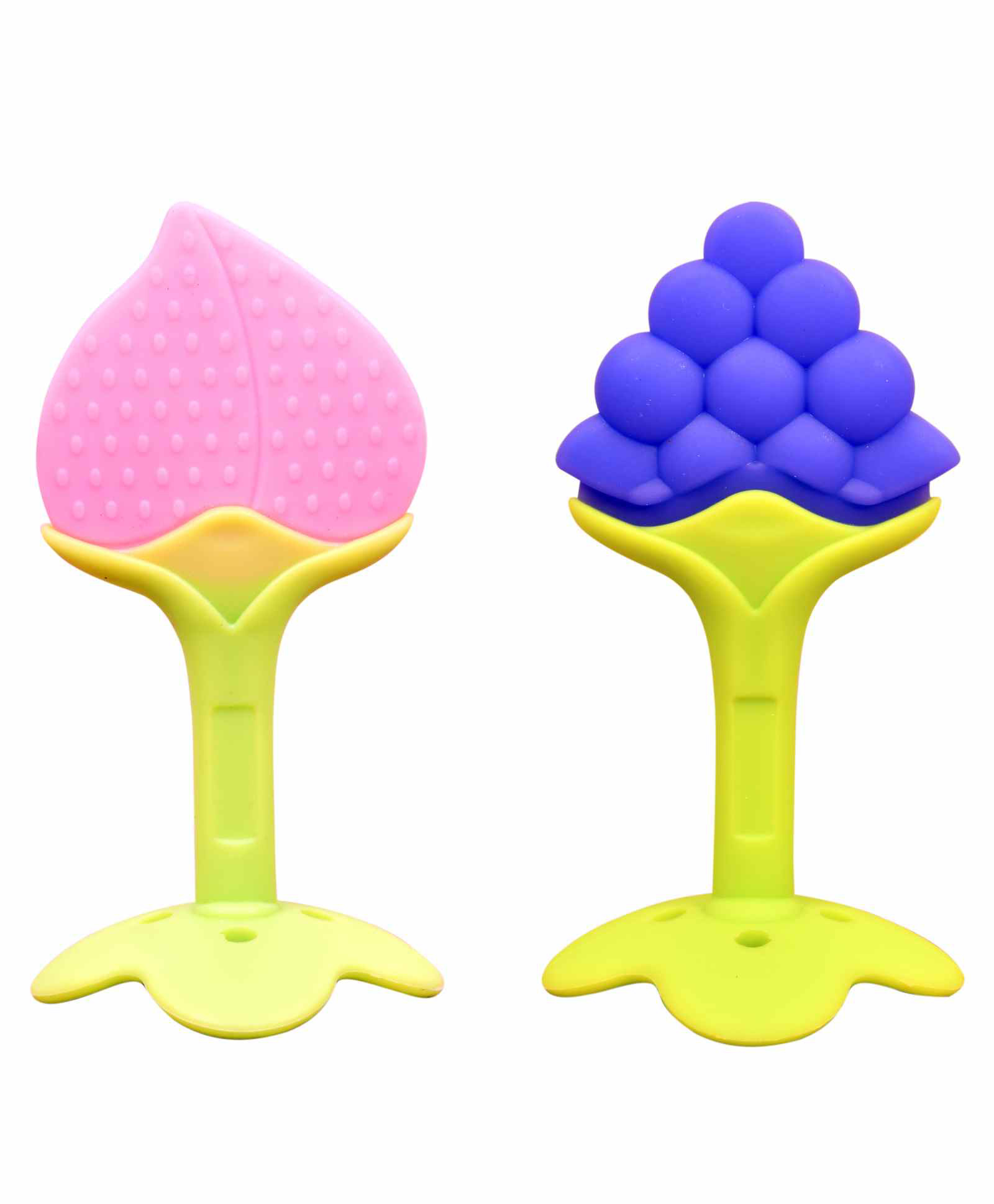 FANTASY INDIA Baby Silicone Teether Peach & Grapes Pack of 2 - Multicolour-image-12