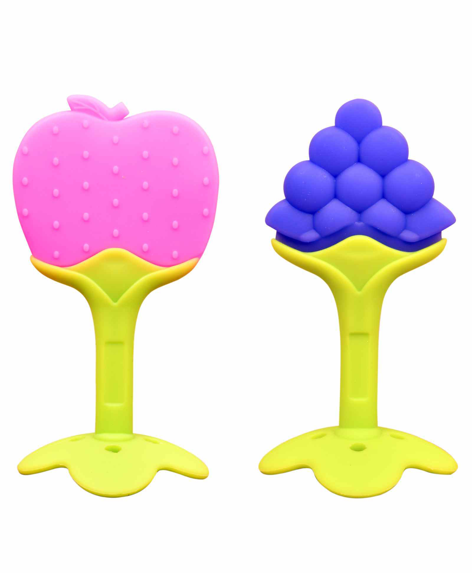 FANTASY INDIA Baby Silicone Teether Apple & Grapes Pack of 2 - Multicolour-image-45