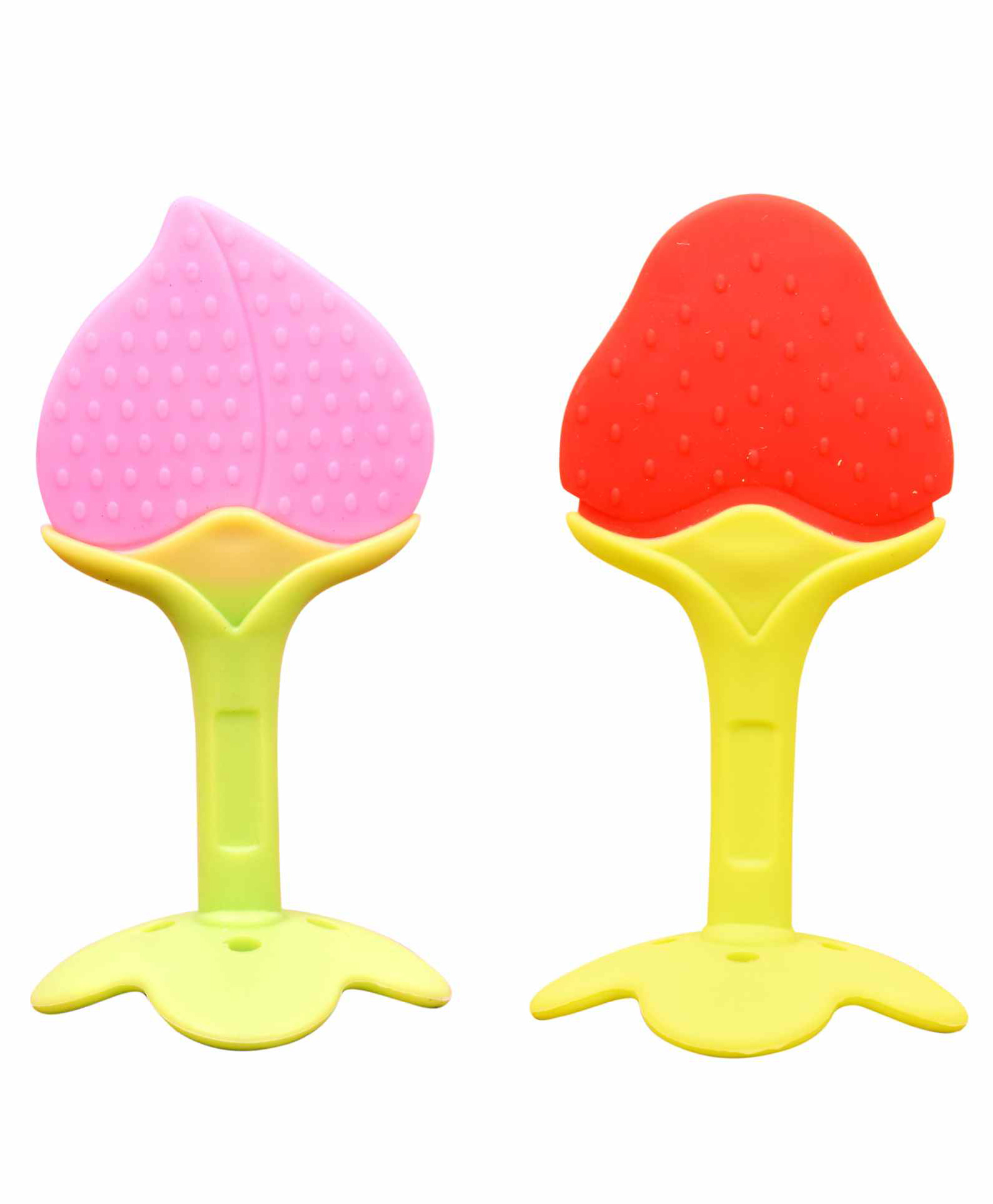 FANTASY INDIA Baby Silicone Teether Peach & Strawberry Pack of 2 - Multicolour-image-13