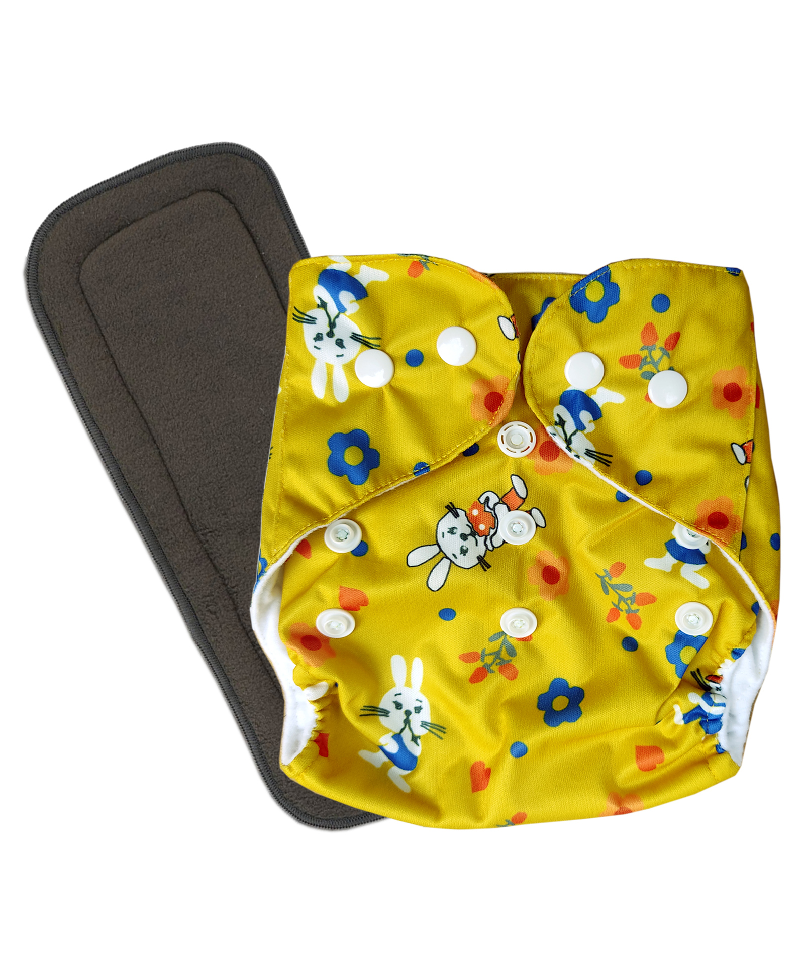 Fantasy India Washable Baby Diaper Premium Cloth Diaper Reusable Adjustable Size Waterproof Pocket Cloth Diaper Nappie - Yellow-image-41