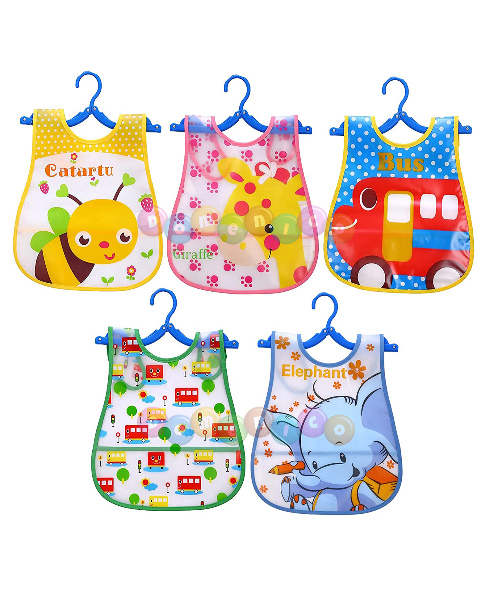 Fantasy India Washable Colorful Waterproof Baby Apron cum Bib (Random Color & Prints)-image-34