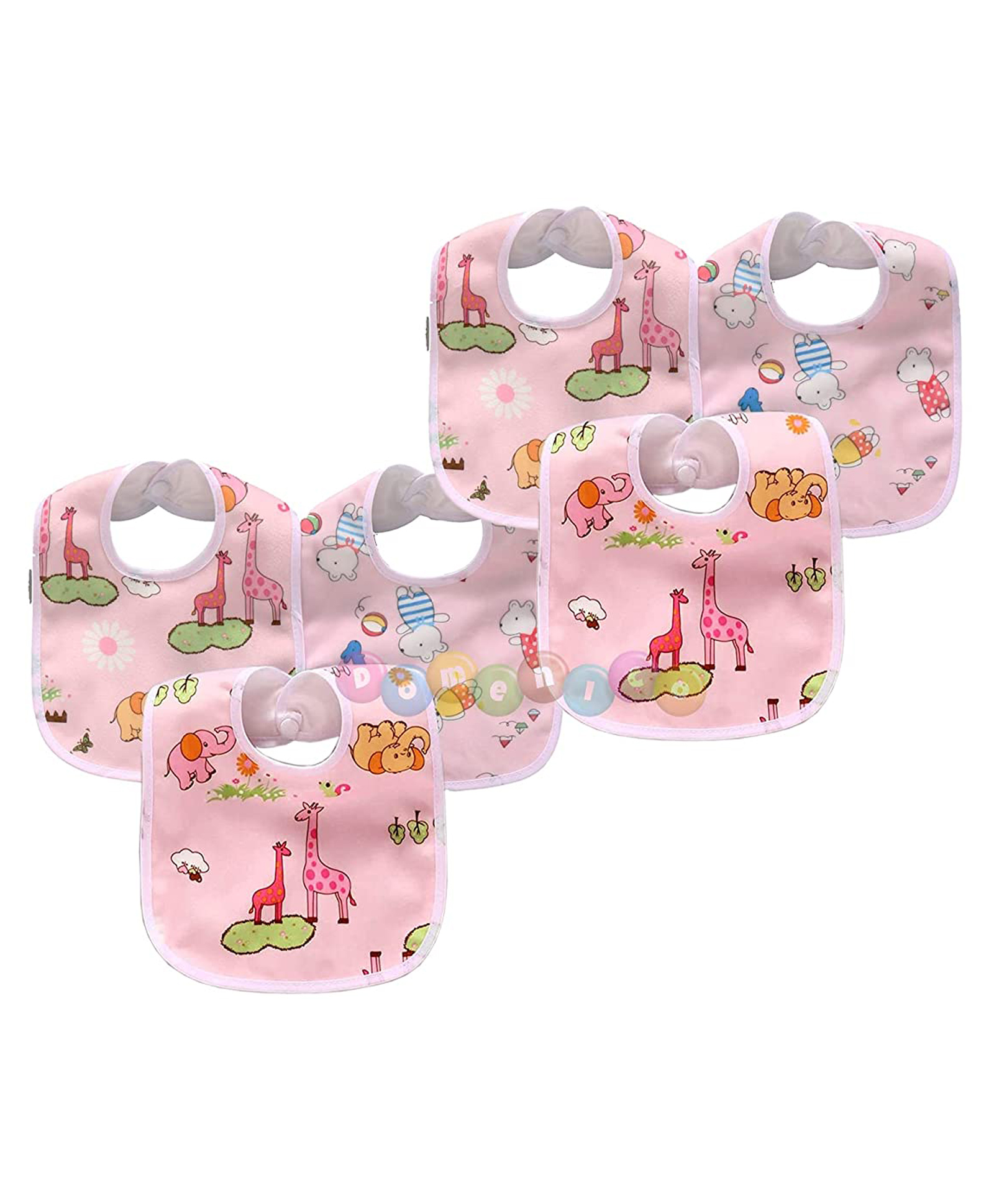 Fantasy India Baby Soft Feeding Bibs Apron Cute Multi Prints with Tich Button Waterproof Set (Assorted)-image-28
