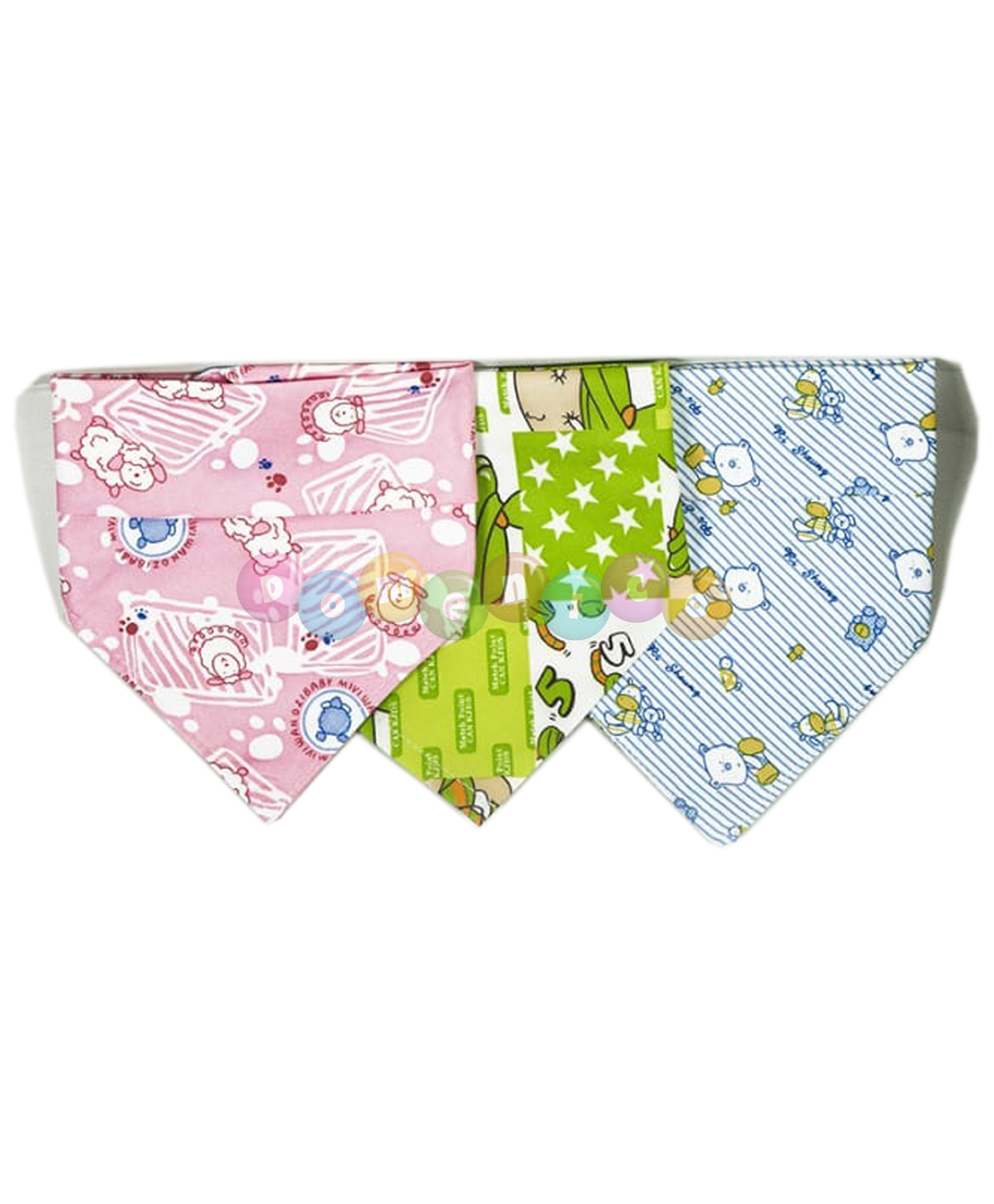 FANTASY INDIA Colorful Bandana Drool Bibs 100% Cotton Double Layer Adjustable (Assorted Color And Prints) (Pack Of 3)-image-6