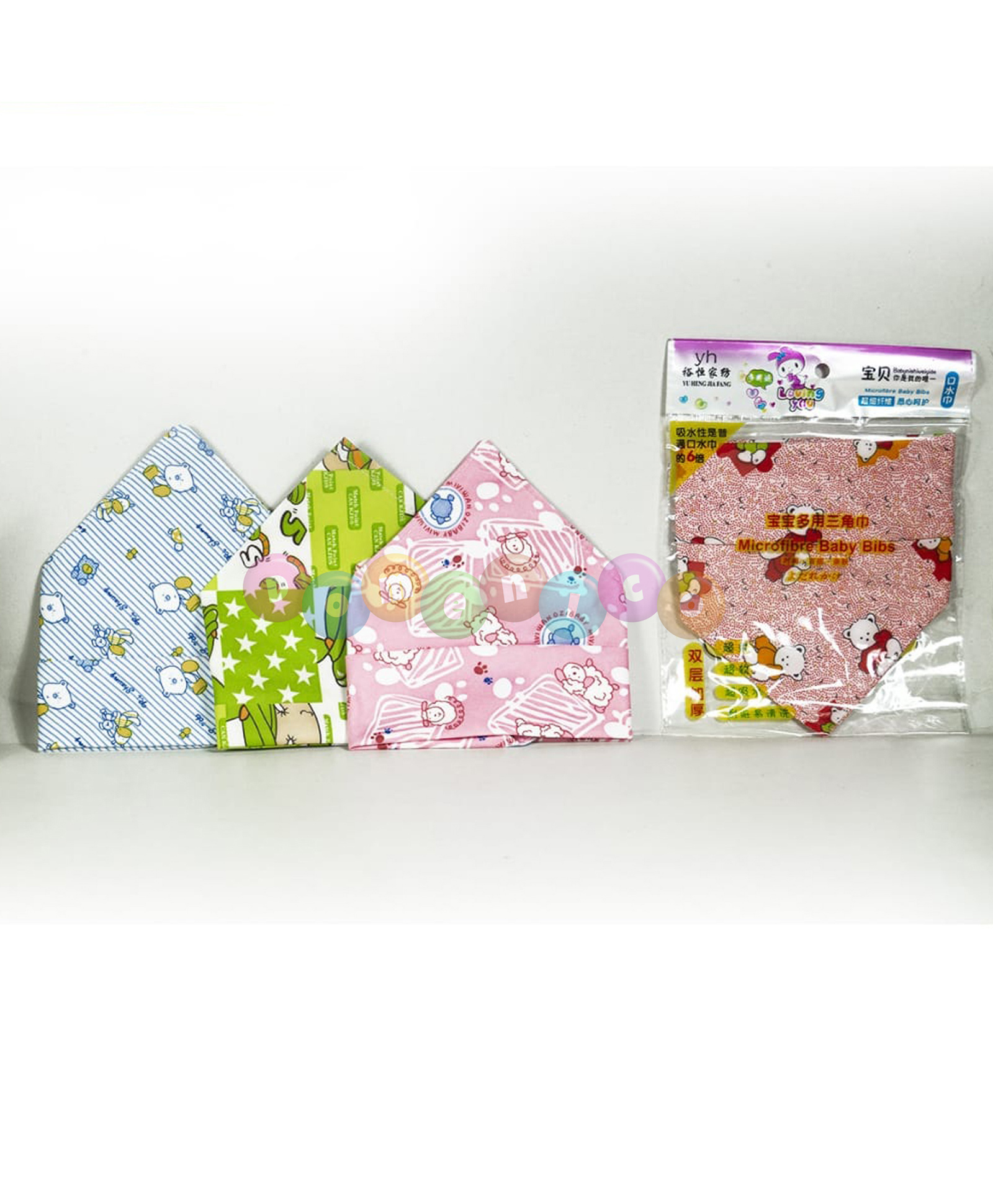 FANTASY INDIA Colorful Bandana Drool Bibs 100% Cotton Double Layer Adjustable (Assorted Colour And Prints) (Pack Of 4)-image-8