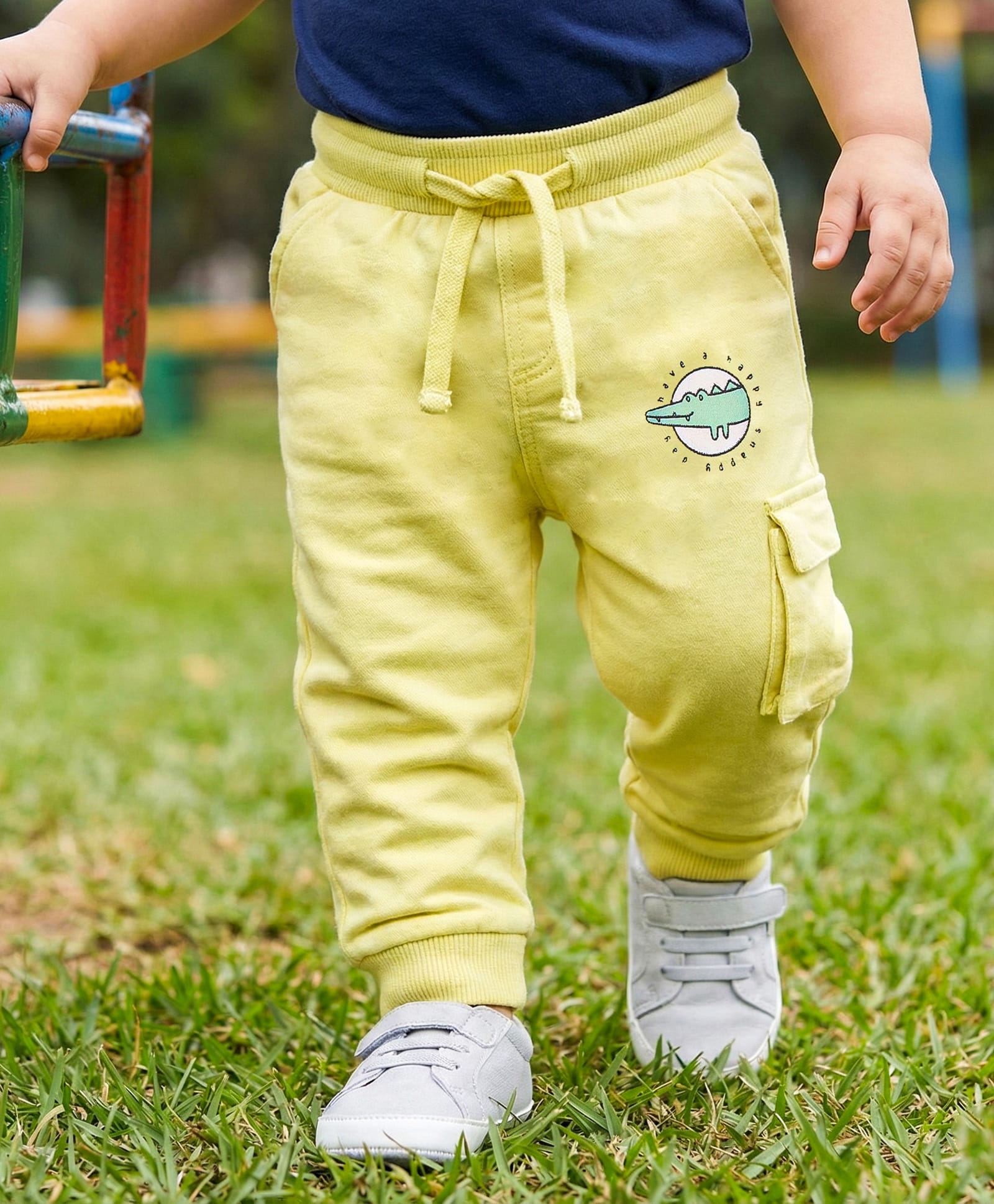 Babyoye 100% Cotton Full Length Lounge Pant With Crocodile Print - Yellow-picture-21