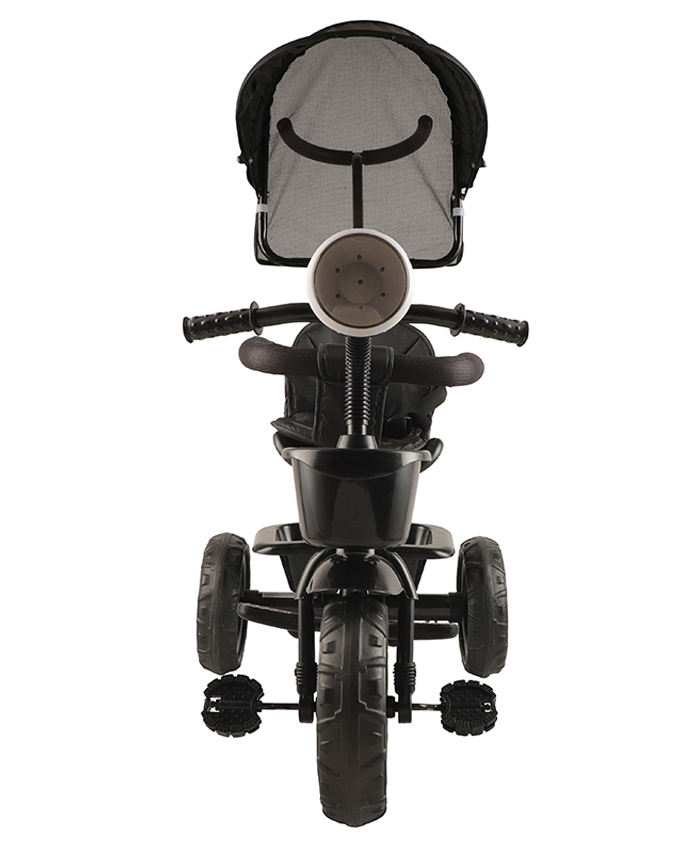 JoyRide Learn To Ride Stalwart Plug N Play Music And Light Tricycle With Safety Harness Parental Handle & Removable Canopy - Black-picture-22