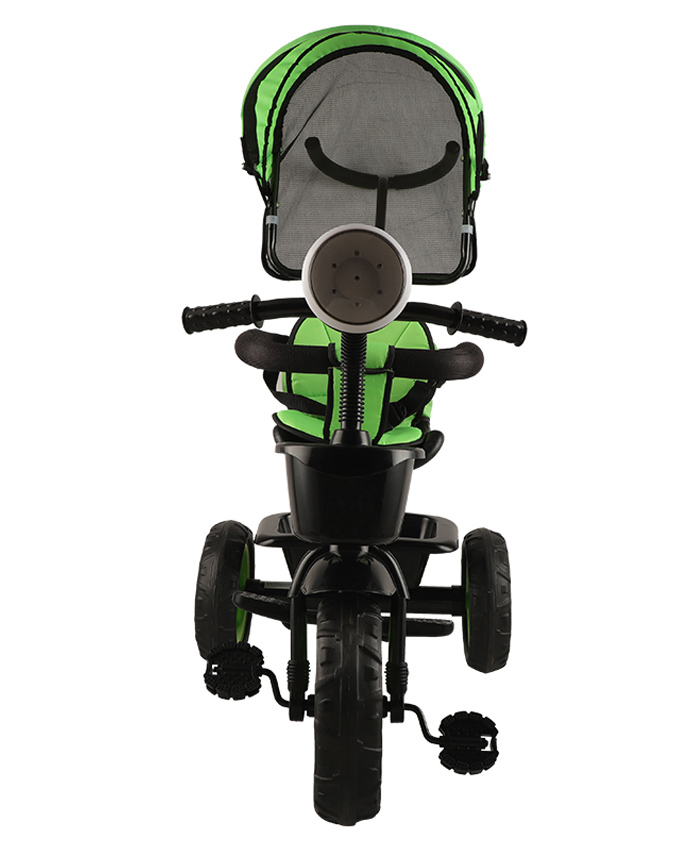 JoyRide Learn To Ride Stalwart Plug N Play Music And Light Tricycle With Safety Harness Parental Handle & Removable Canopy - Green-picture-23