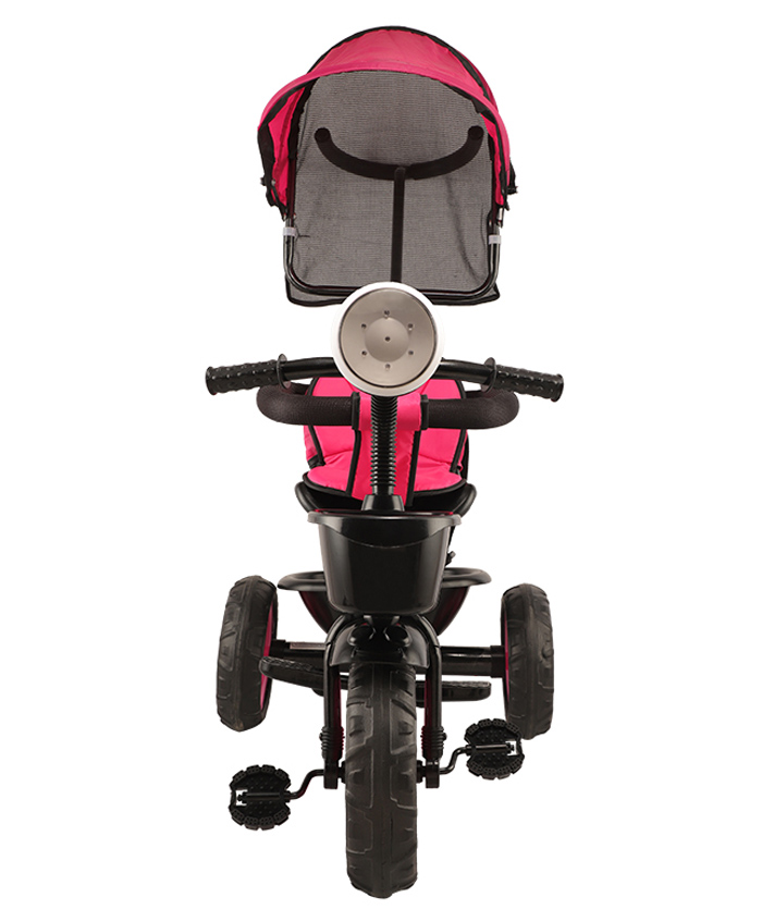 JoyRide Learn To Ride Stalwart Plug N Play Music And Light Tricycle With Safety Harness Parental Handle & Removable Canopy - Pink-picture-19