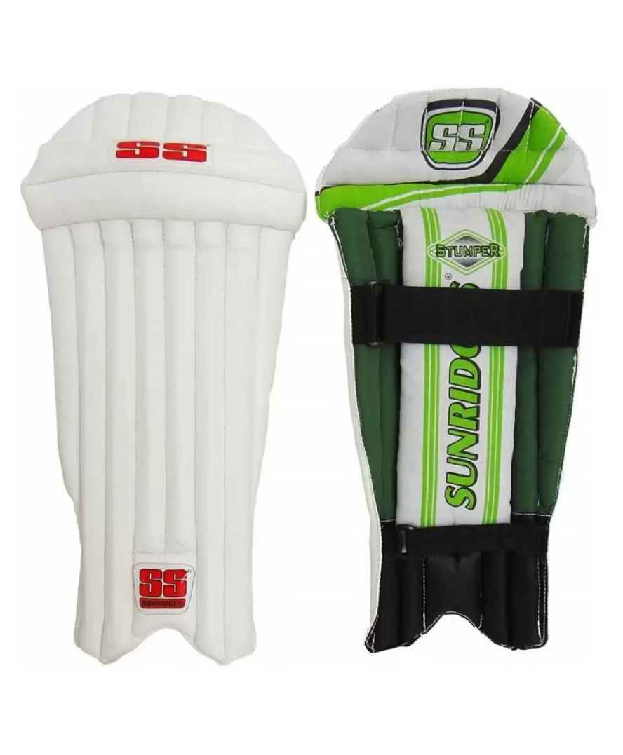 SS Men's Stumper PU Wicket Keeping Leg Guards - White-picture-23