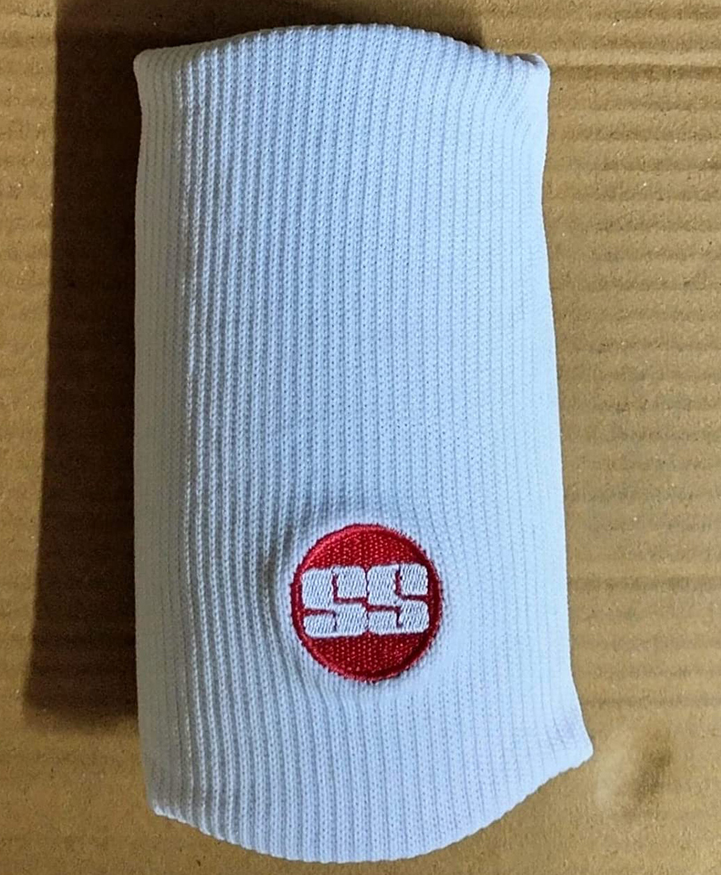 ss premium senior cricket wrist band - white