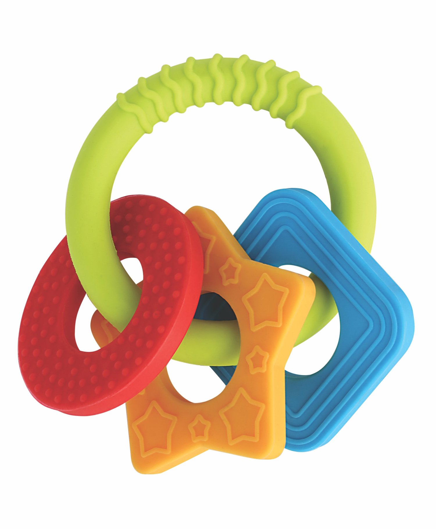 BeeBaby Chewy Trinkets Soft Silicone Teether for Baby Geometrical Shapes - Multicolor-picture-41