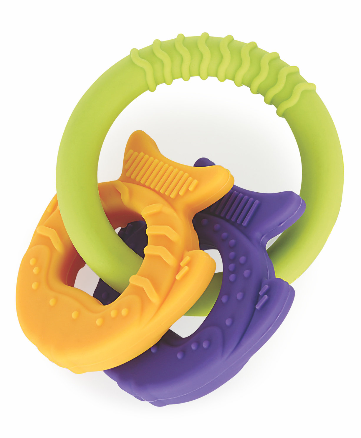 BeeBaby Chewy Trinkets Soft Silicone Teether for Baby Goldfish Shapes - Multicolor-image-37