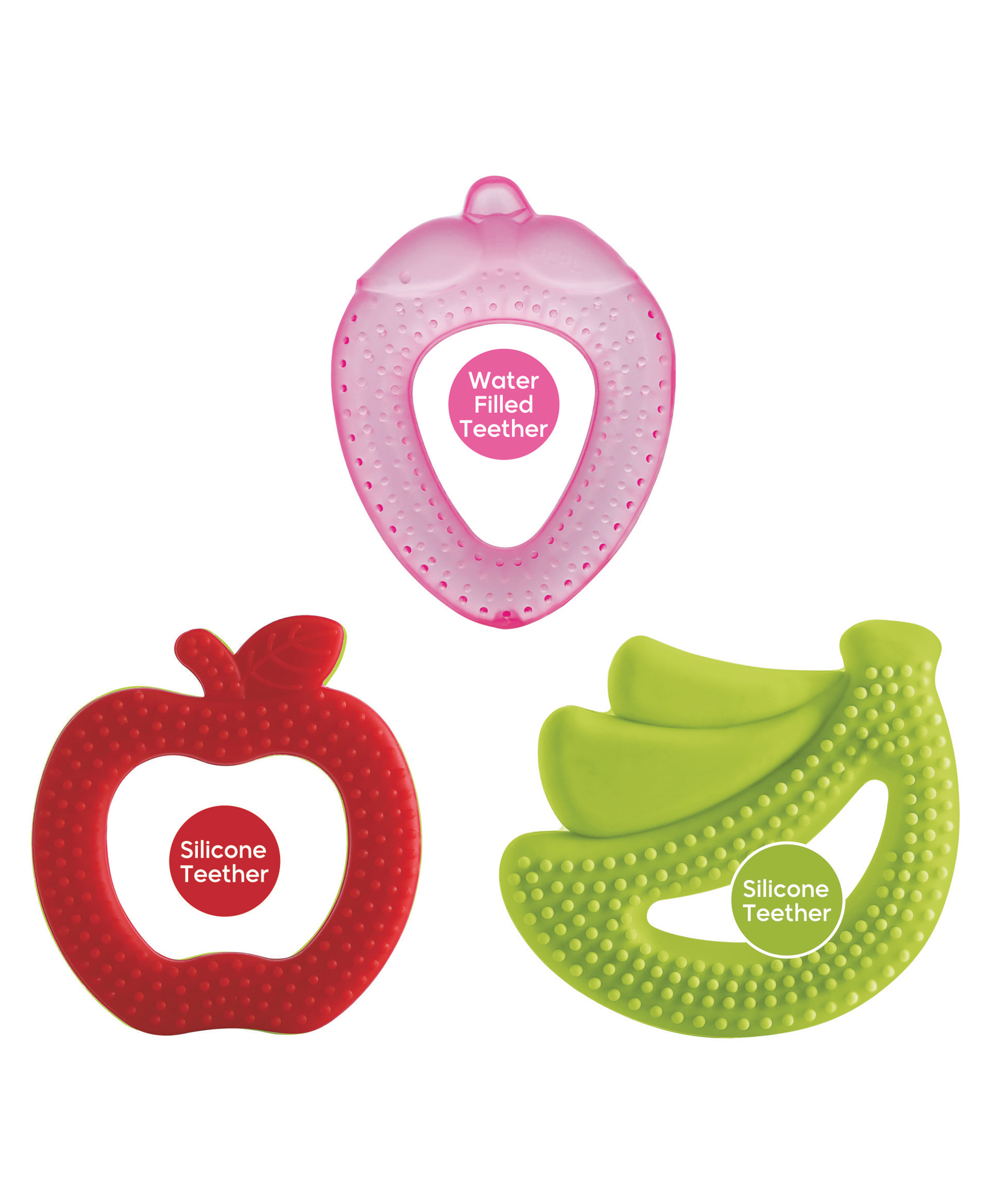 beebaby Bee Baby Fruit Shape Soft Silicone & Water Filled Teethers - Red & Green-picture-38