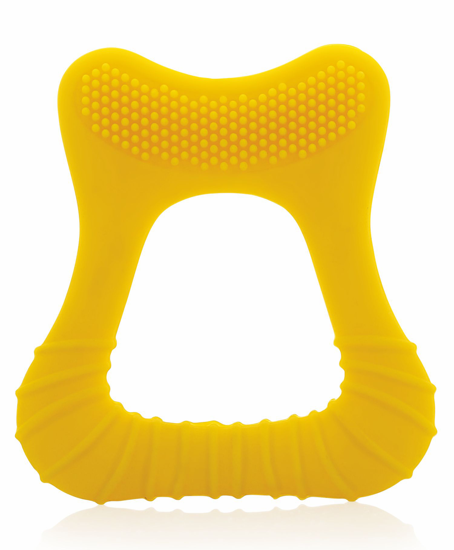 BeeBaby Tooth Shape Silicone Teether for 3+ months with Soft Bristles & Carry Case BPA Free Teething Toy for Babies with Textured Surface for Soothing Gums. 100% Food Grade - Yellow-picture-46