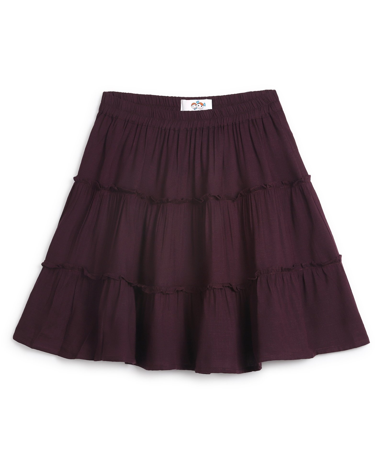 Chuppan Chupai Solid Tiered Skirt - Purple-image-18