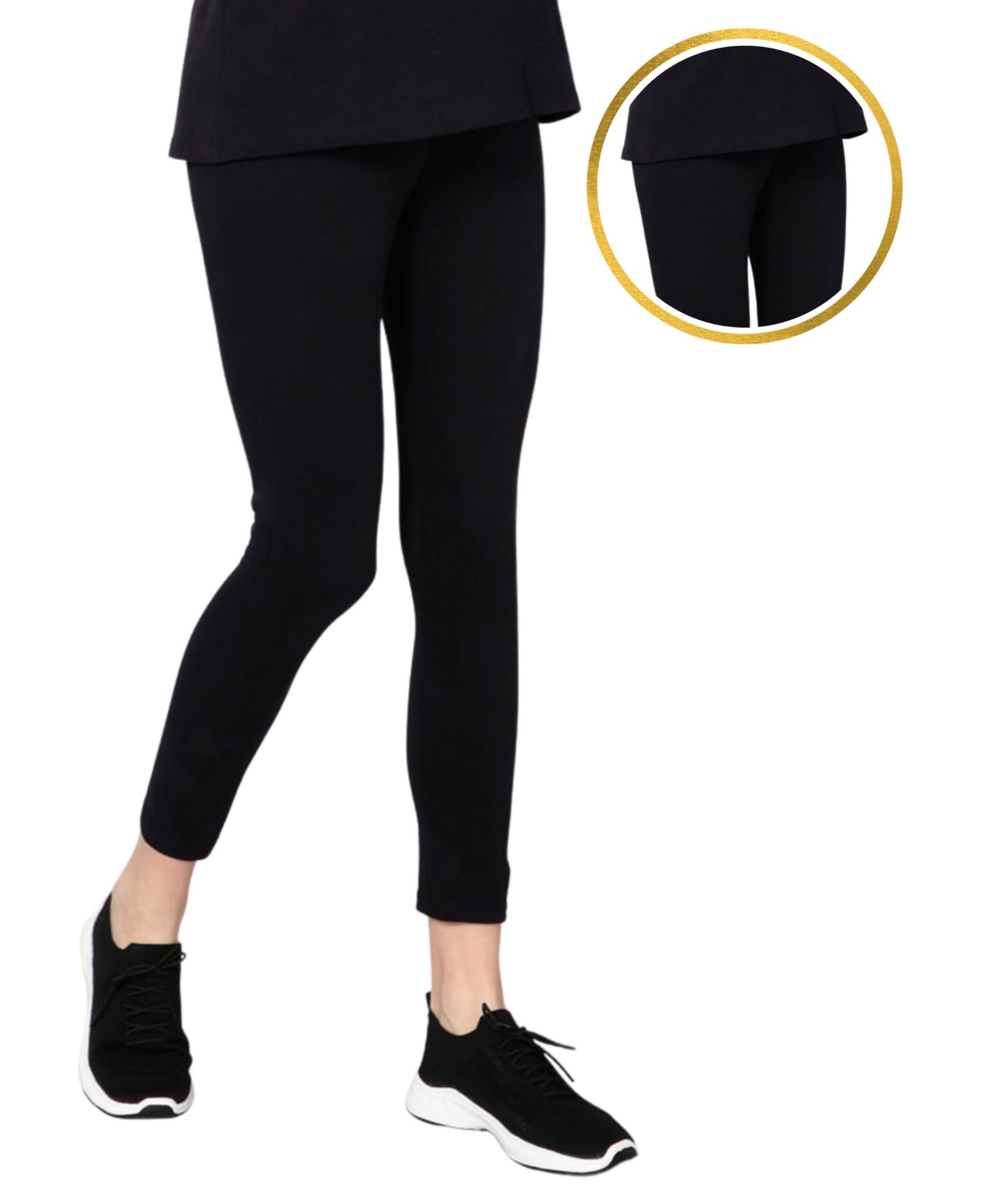 Zelena Solid High Waist Postpartum Leggings - Black-picture-12
