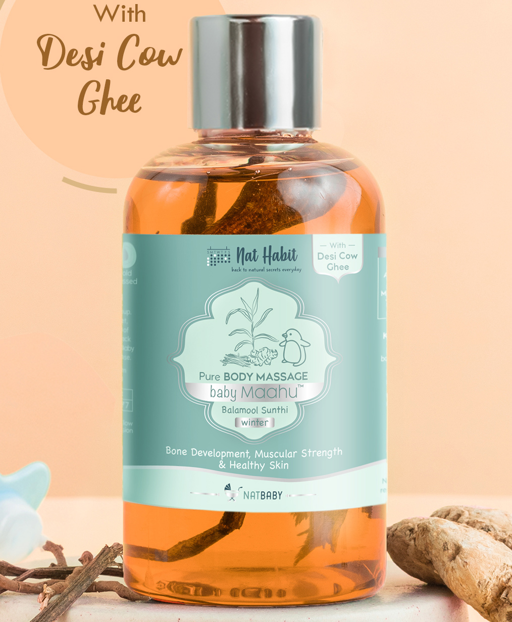 nat habit baby Nat Habit Pure Winter Body Massage oil Baby Maahu Balamool Sunthi- 200ml-picture-12