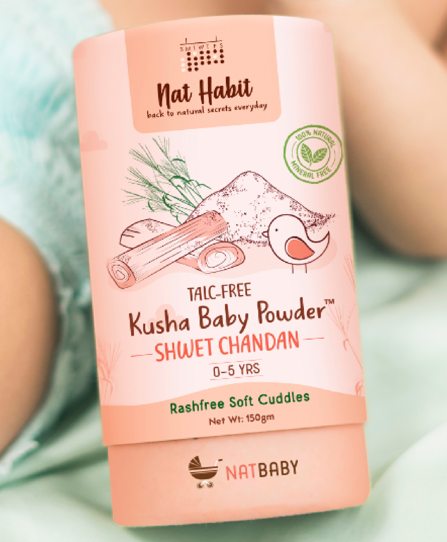 nat habit baby Nat Habit Kusha Baby Powder Shwet Chandan - 150g-picture-25