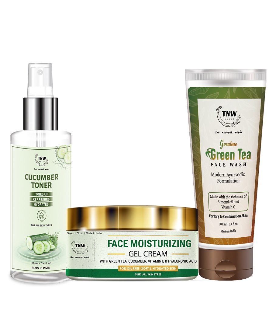 TNW The Natural Wash Combo of 3 Face Moisturizing Gel Cream 50g Multani Mitti Face Wash 100ml Cucumber Toner 100ml-image-30