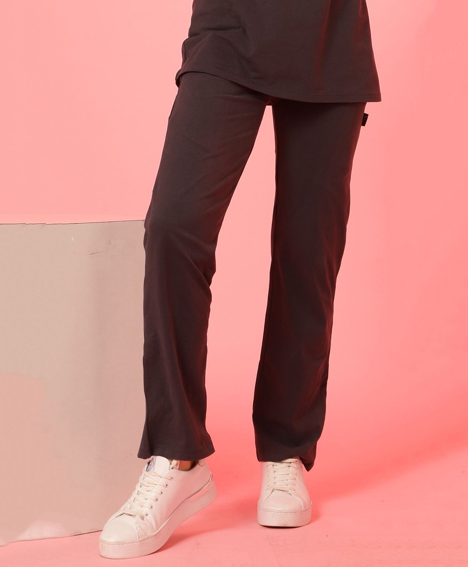 Zelena 247 Mom Dark Grey High Waisted Maternity Postpartum Trouser With Pockets - Dark Grey-picture-19