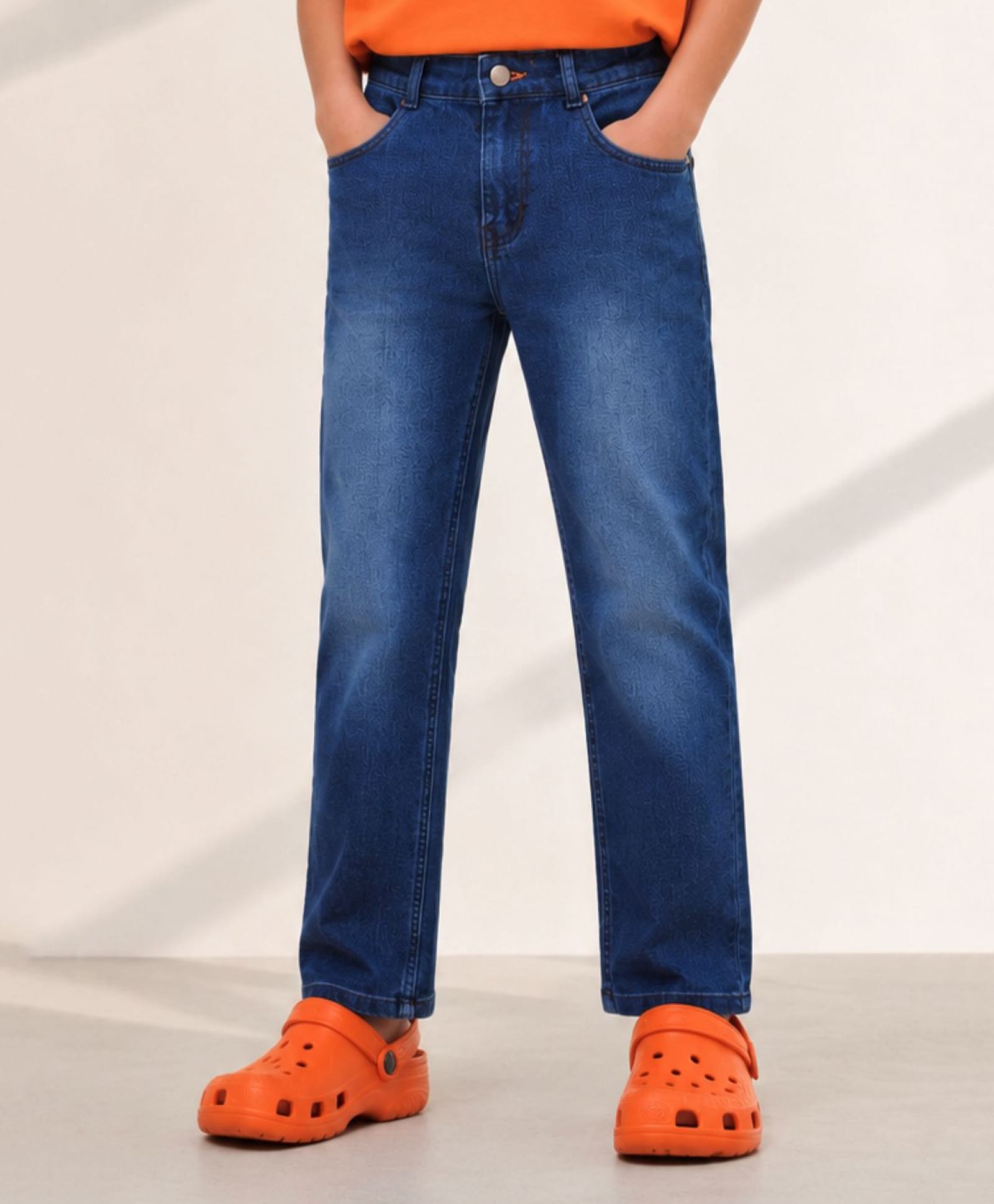 Tales & Stories Light Faded Solid Slim Fit Button Down Jeans - Dark Blue-picture-19