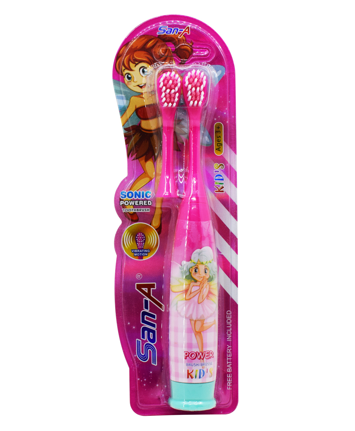 Asera Cartoon Printed Extra Soft Electric Battery Powered Toothbrush - Pink-picture-24