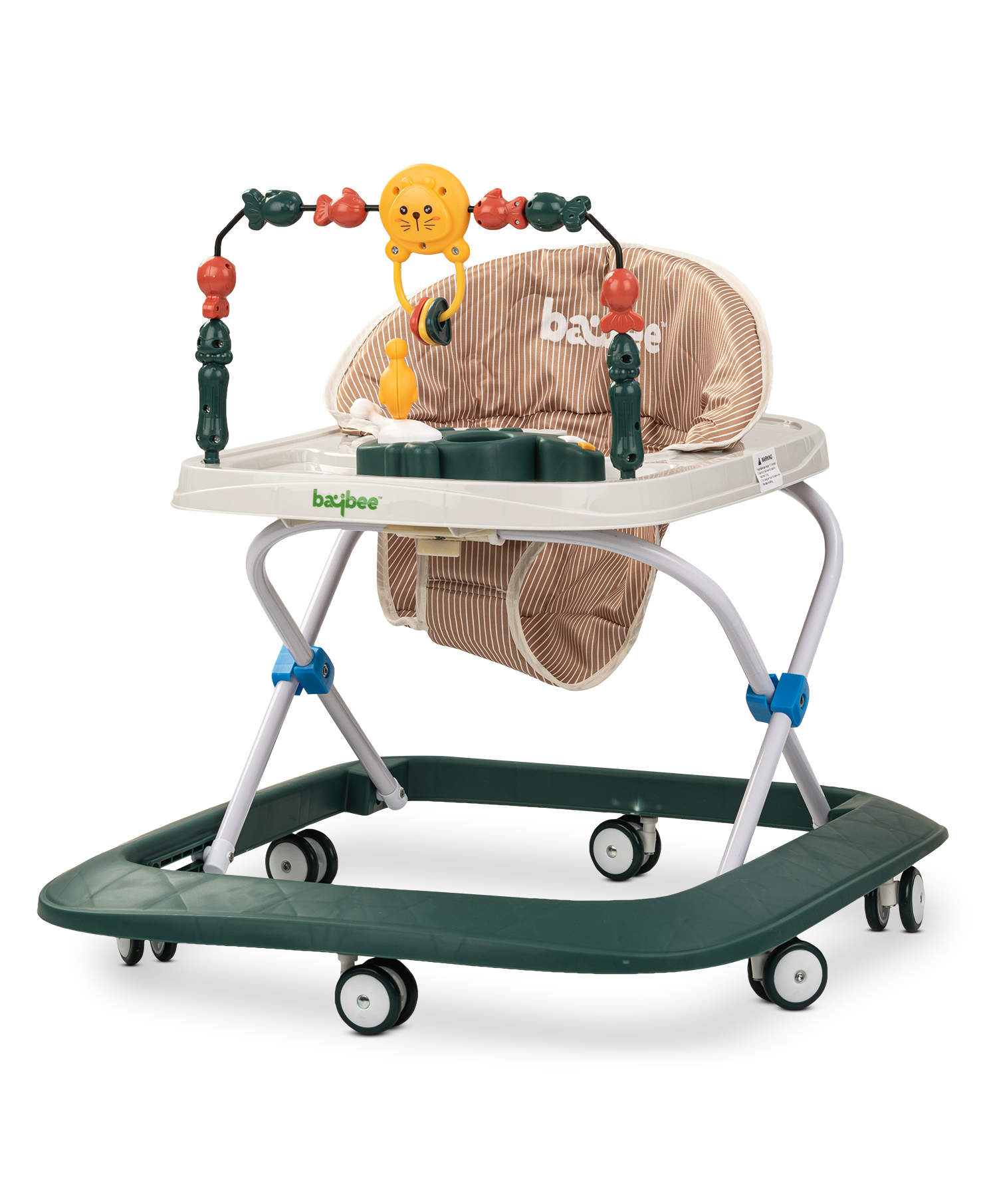 Baybee Nexus Lite Baby Walker with 2 Height Adjustable & Play Tray Activity Walker with Musical Toy Bar - Green-picture-29