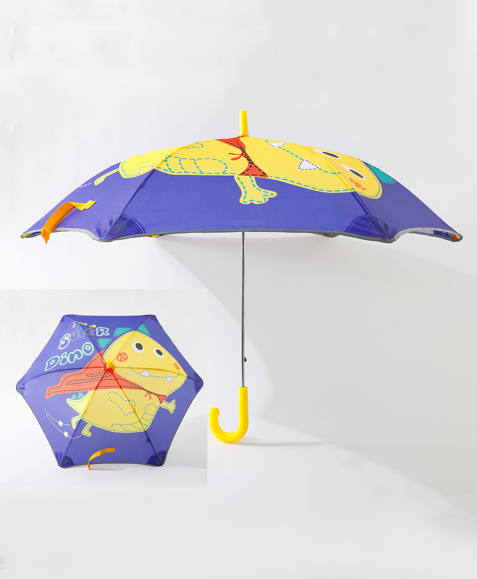 Babyhug Free Size Umbrella Dino Print - Blue & Yellow-picture-35
