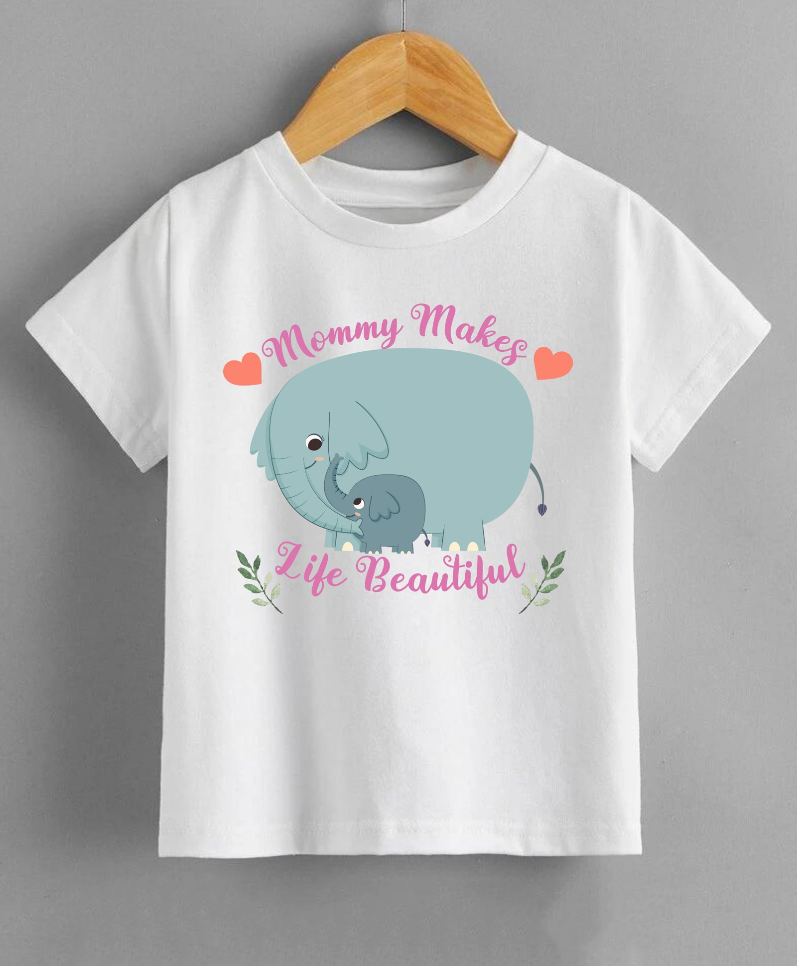 KNITROOT Mother's Day Theme Half Sleeves Mommy Makes Life Beautiful Printed Tee - White-picture-17