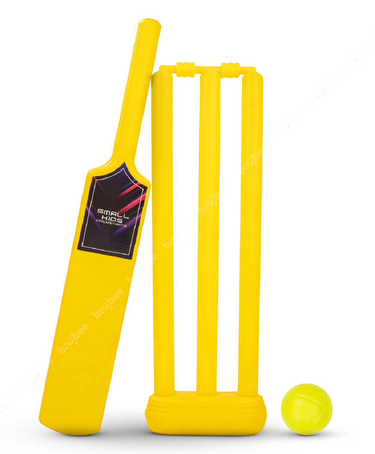 Baybee Plastic Cricket kit Set 3 Stumps with Stand Base 1 Bat and Soft Ball Perfect Birthday gift - Yellow-image-21