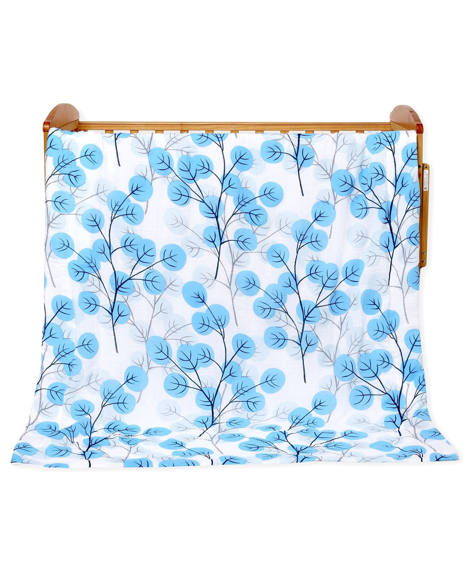 The Mom Store Muslin 6 Layer Dohar Blanket Blue Forest - Blue-image-21