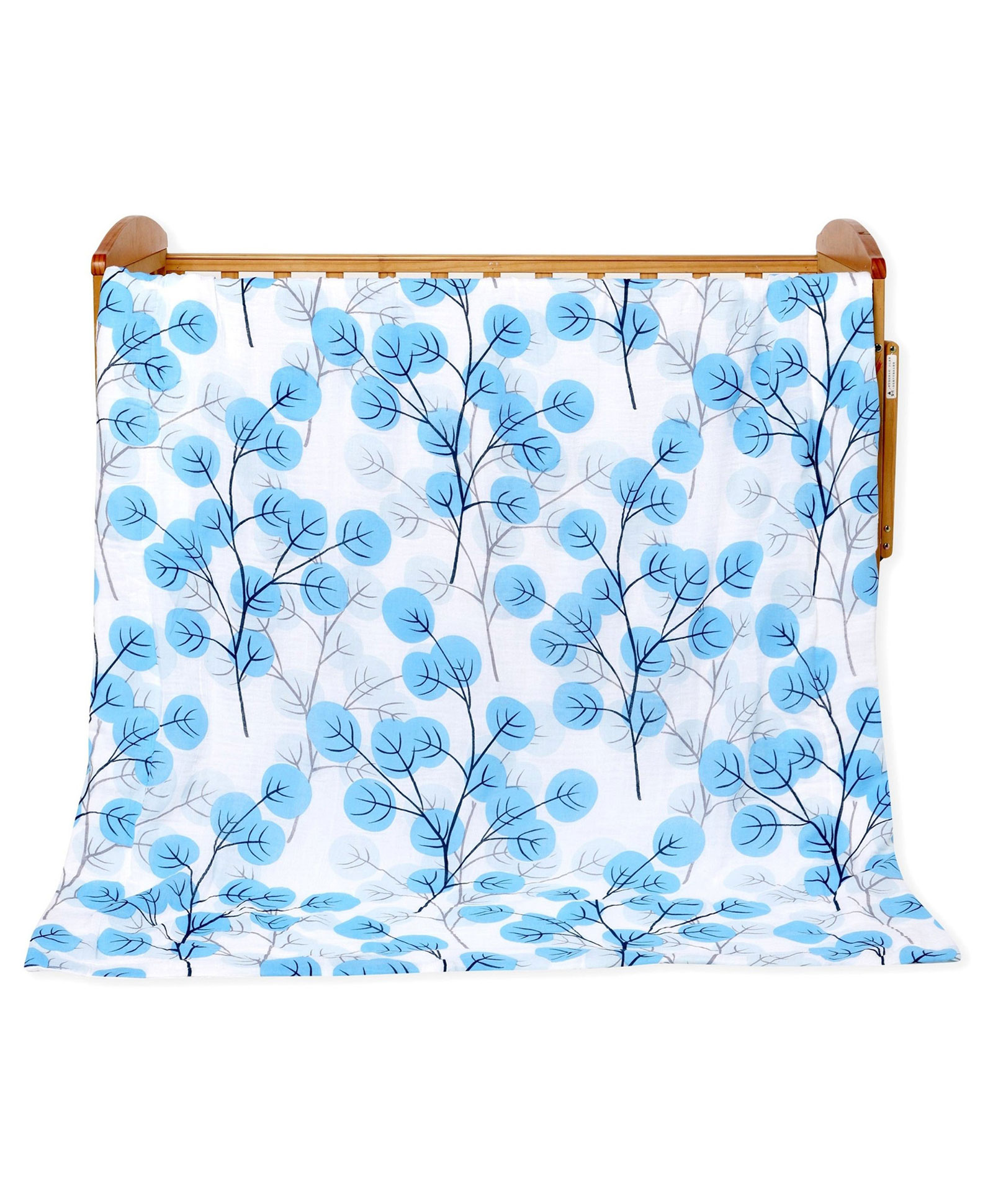 The Mom Store Muslin 6 Layer Dohar Blanket Blue Forest - Blue-picture-14
