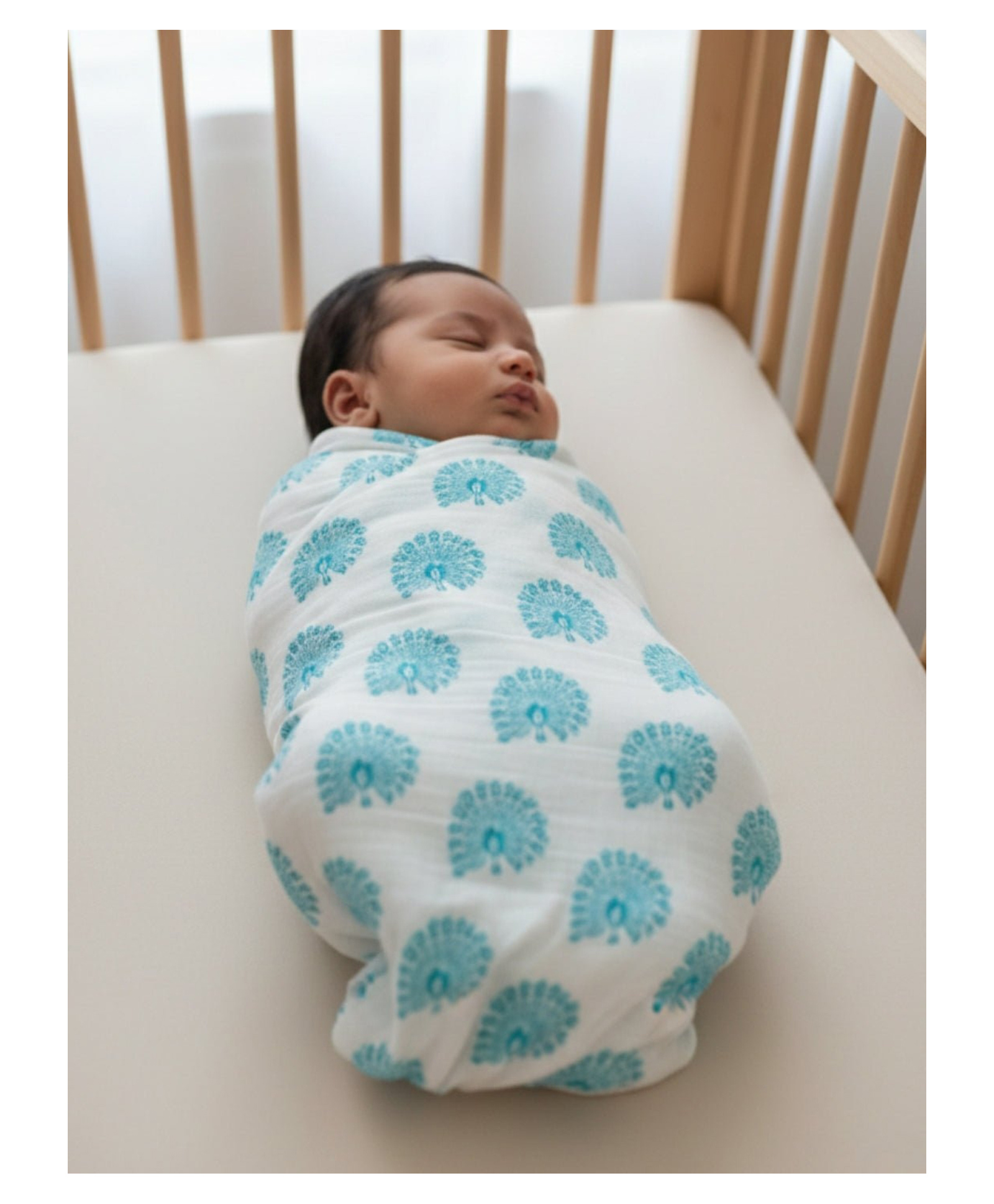 The Mom Store Baby Swaddle Wrap Little Peacock - Multicolour-picture-33