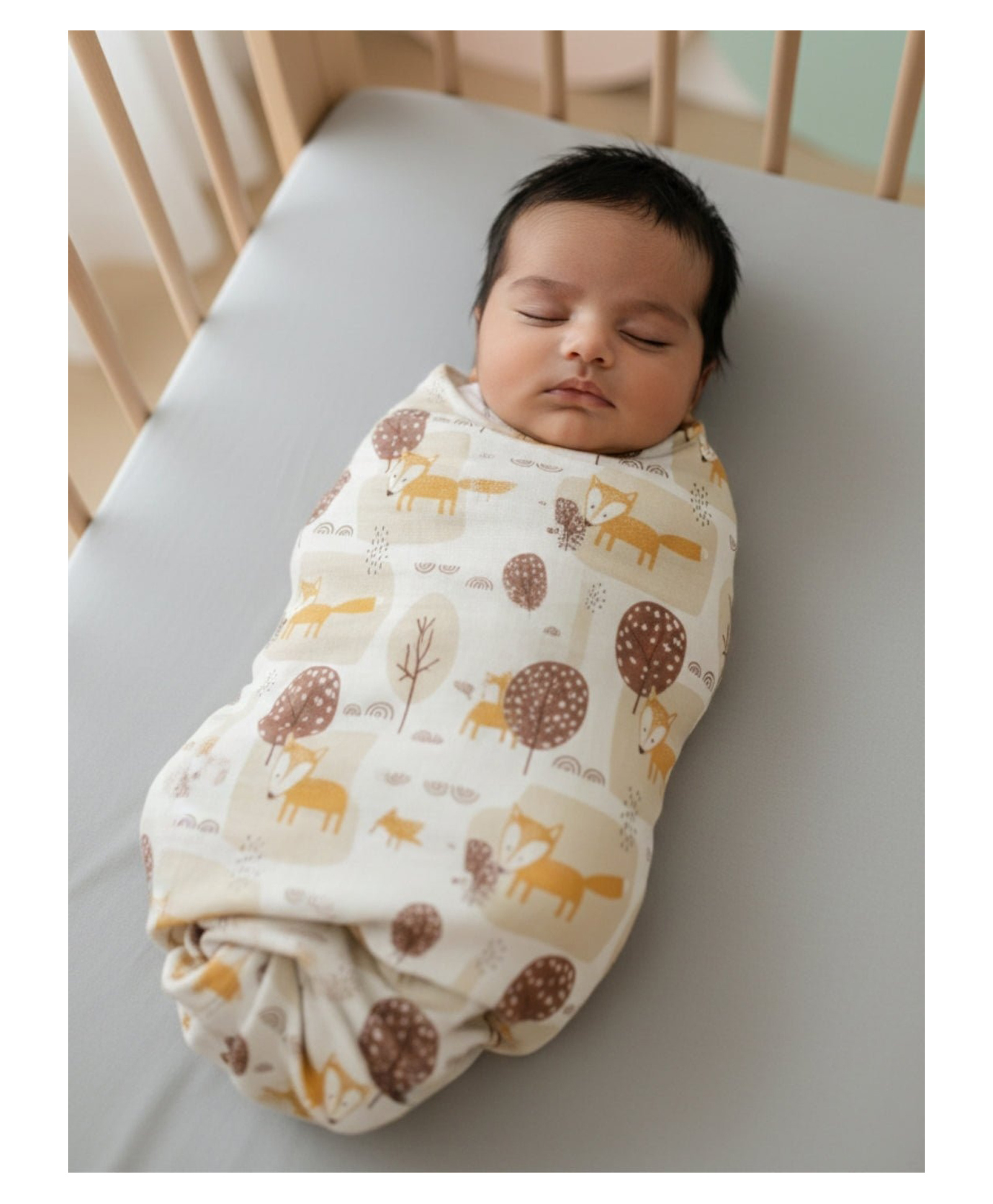 The Mom Store Baby Swaddle Wrap Little Fox - Multicolour-picture-40