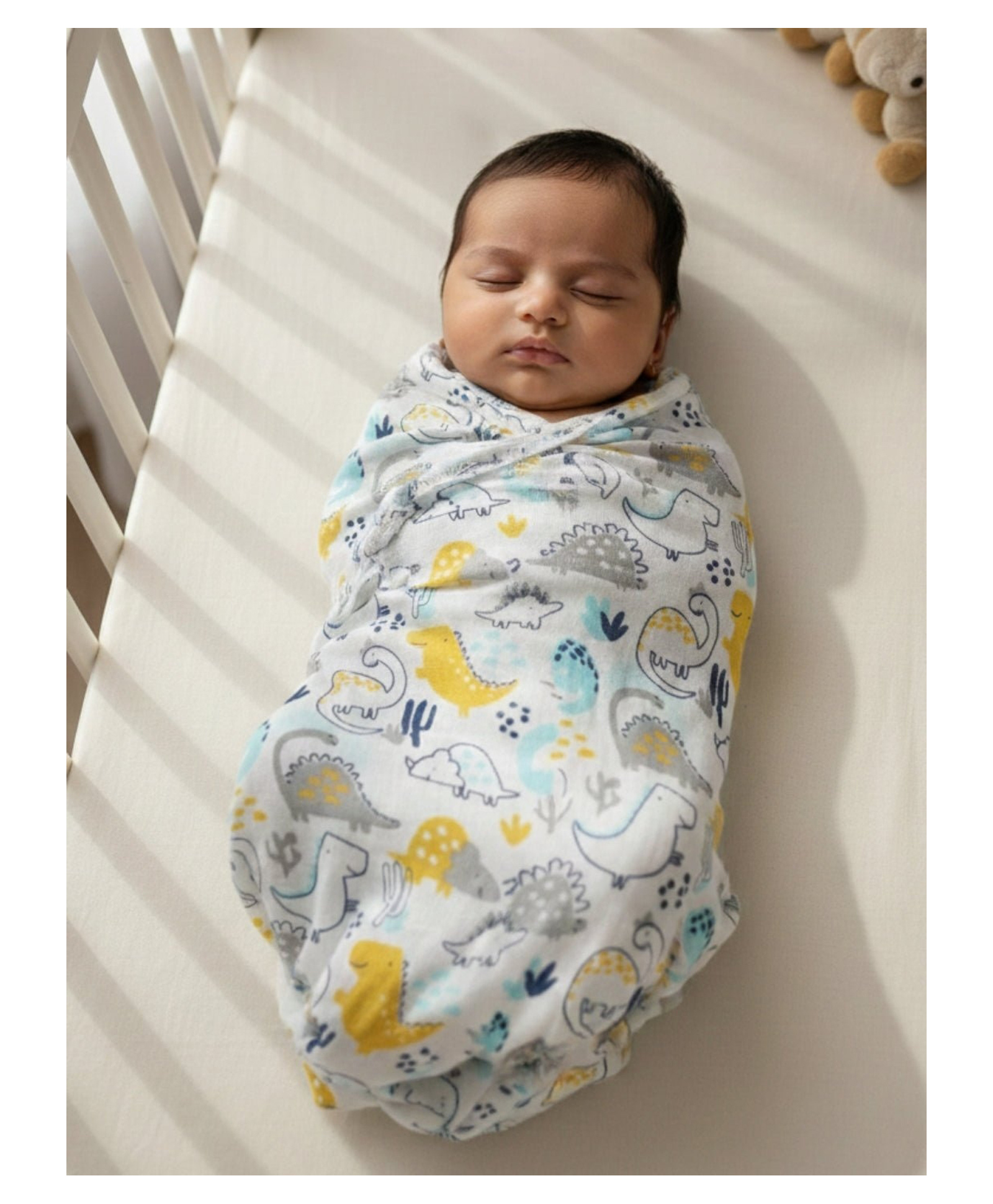 The Mom Store Baby Swaddle Wrap Dino Forest  - Multicolour-picture-39