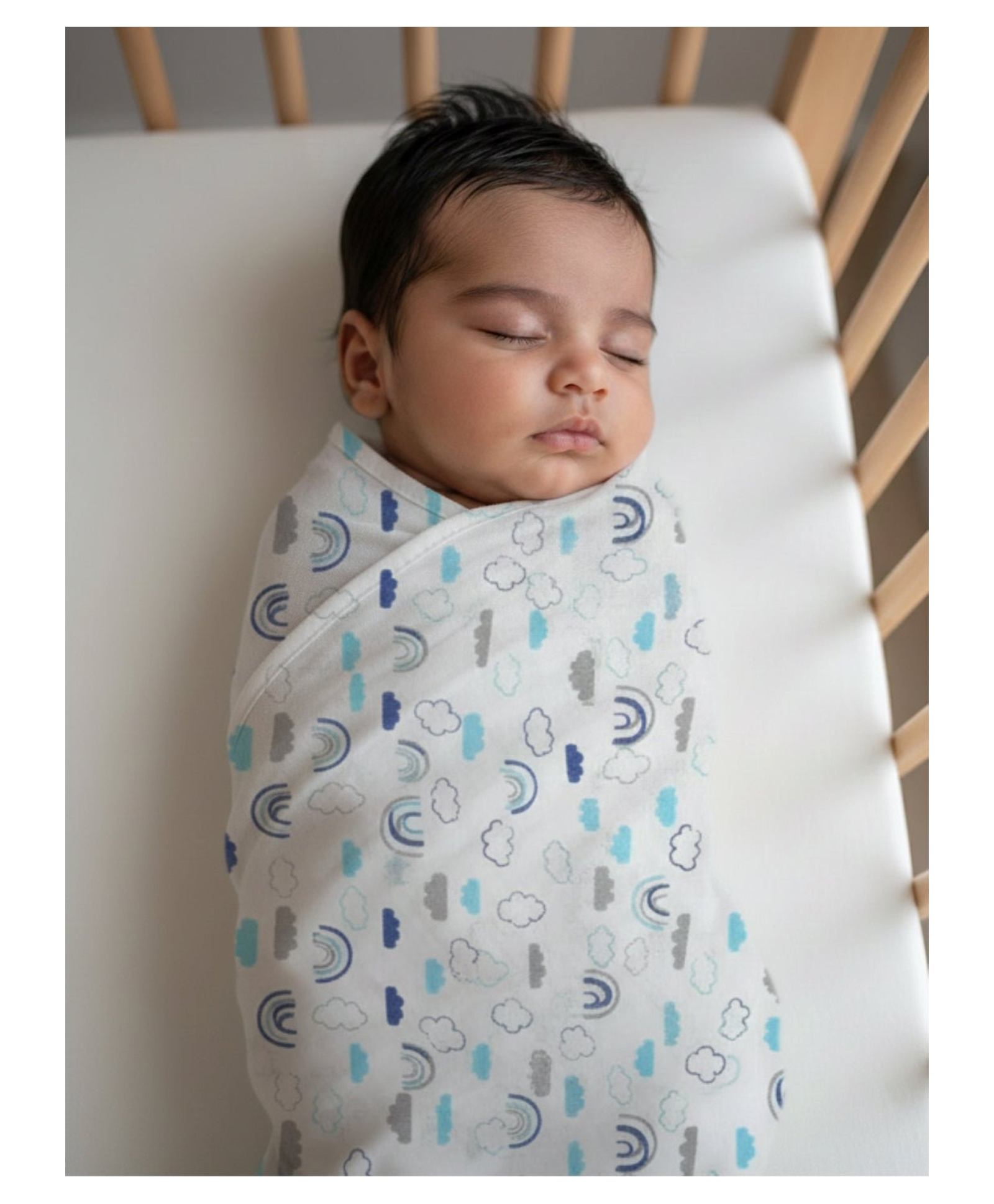 The Mom Store Baby Swaddle Wrap Happy Rainbow - Multicolour-picture-43