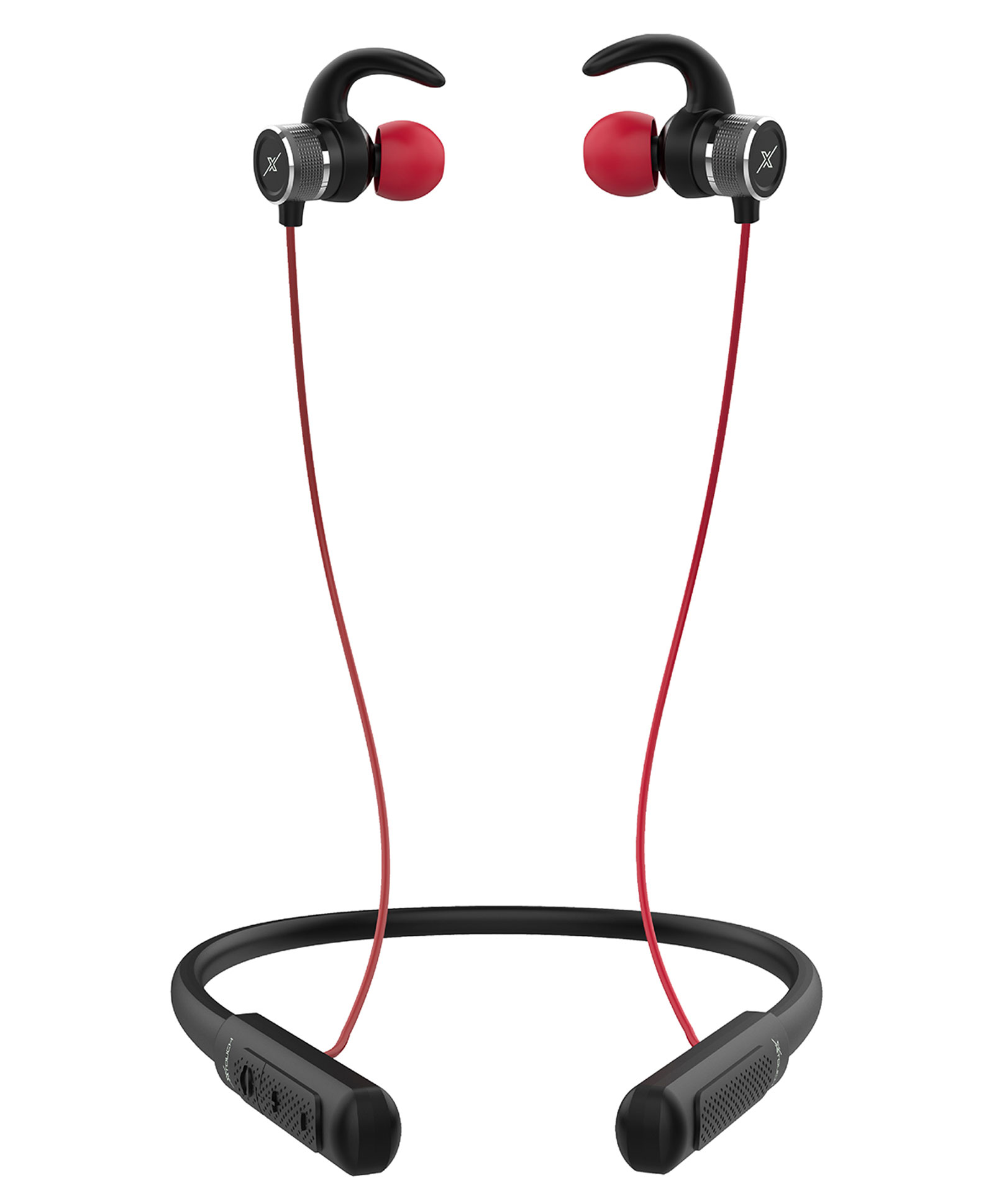 XTOUCH Thrill Bluetooth Wireless Neckband Earphones 15Hrs Playtime - Red-image-2