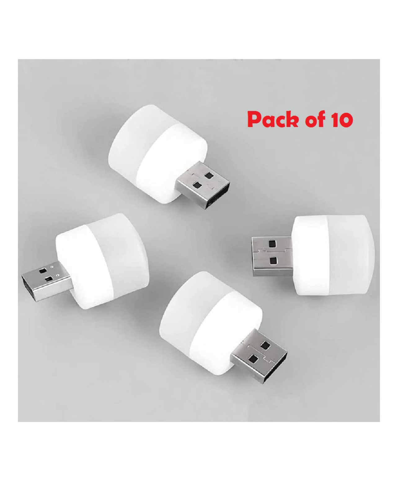 Mihar Essentials Plug in LED Night Light Mini USB LED Light Flexible USB LED Ambient Light Mini Pack of 10 - White-image-16