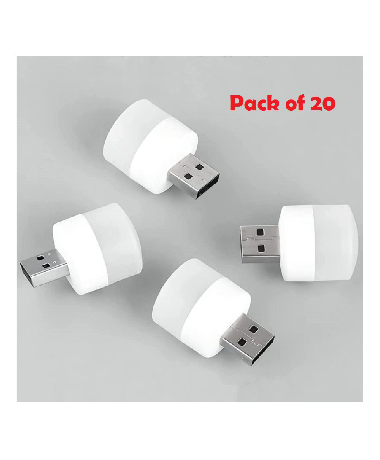 Mihar Essentials Plug in LED Night Light Mini USB LED Light Flexible USB LED Ambient Light Mini Pack of 20 - White-image-33