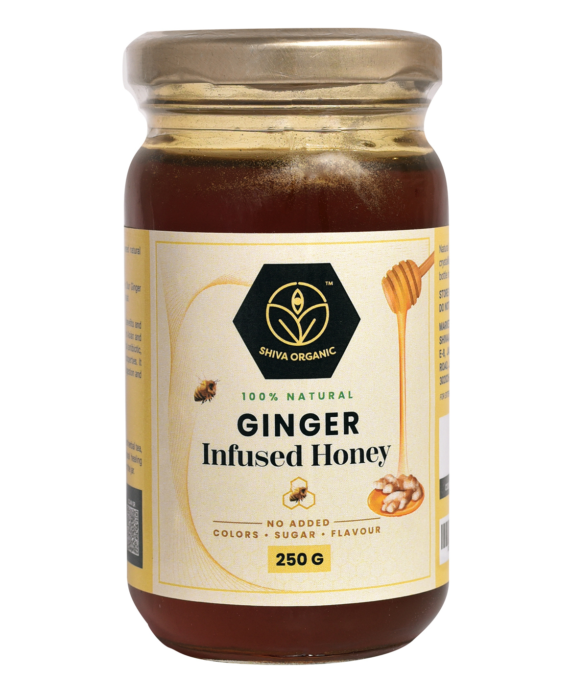Shiva Organic Ginger Infused Honey 100% Natural and Pure No Added Sugar No Added Color Flavour Unadulterated - 250 g-image-3
