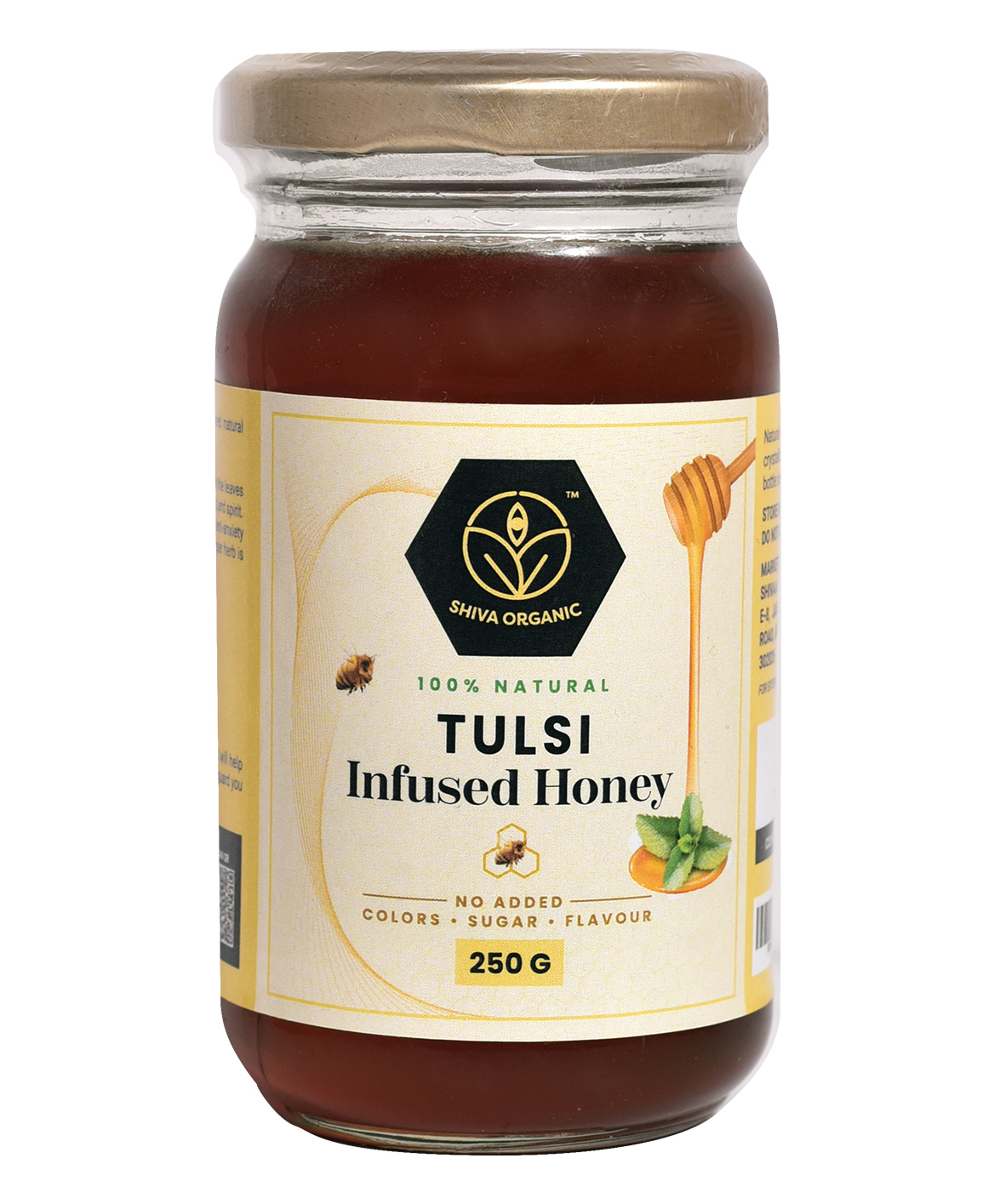 Shiva Organic Tulsi Infused Honey  100% Natural and Pure No Added Sugar No Added Color Flavour Unadulterated - 250 g-image-4