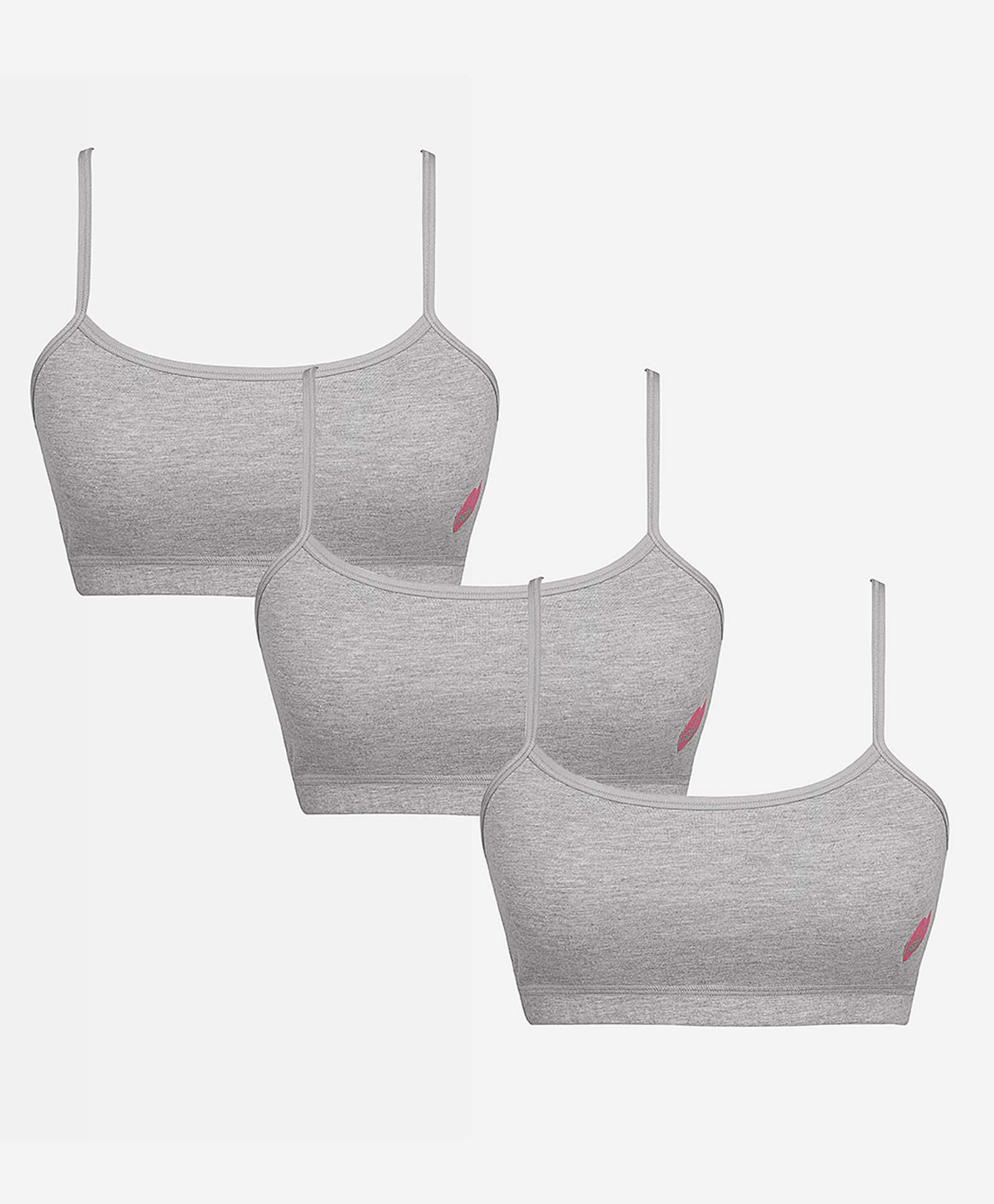 SillySally Pack Of 3 Non Wired & Non Padded Heart Placement Printed Training Bra - Grey-picture-11
